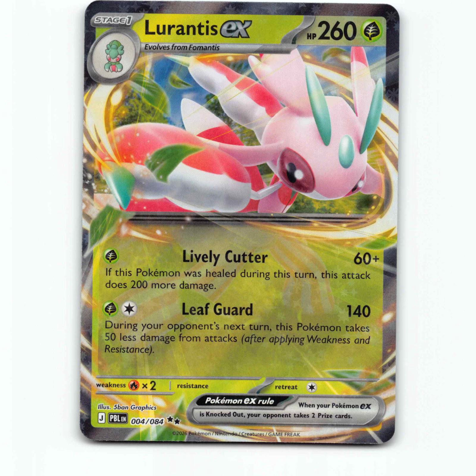 Lurantis ex 4 Double Rare Pokémon PBL EN 004/086 Pitch Black Pokemon Kort