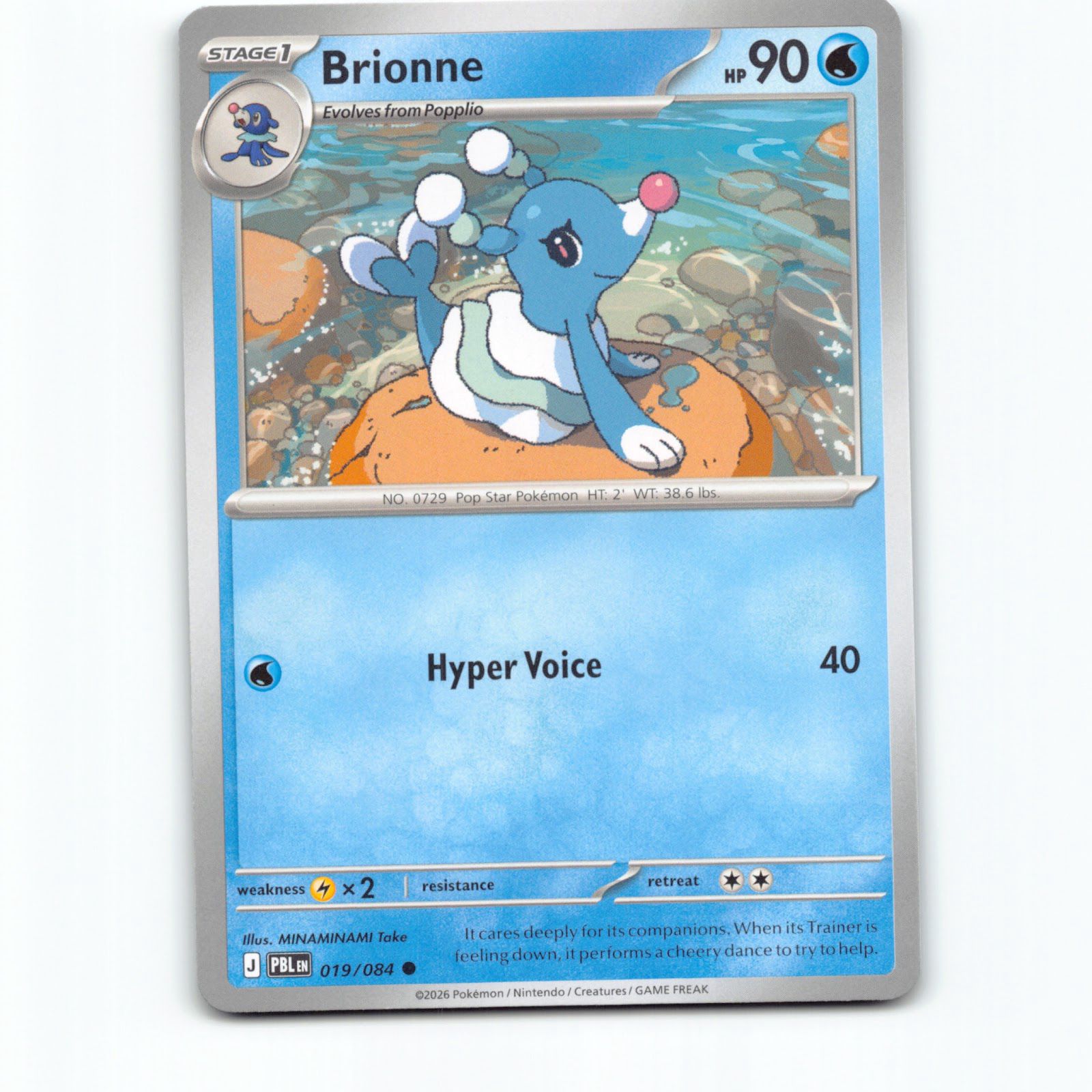 Pokémon Brionne PBL EN 019/084 Pokemon Kort Pitch Black Mega Evolution