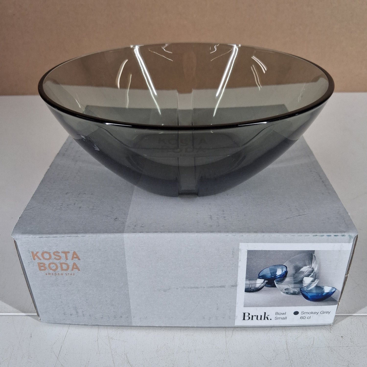 Kosta Boda Bruk Skål Small 60cl Smokey Grey Glas Design Anna Ehrner Sweden