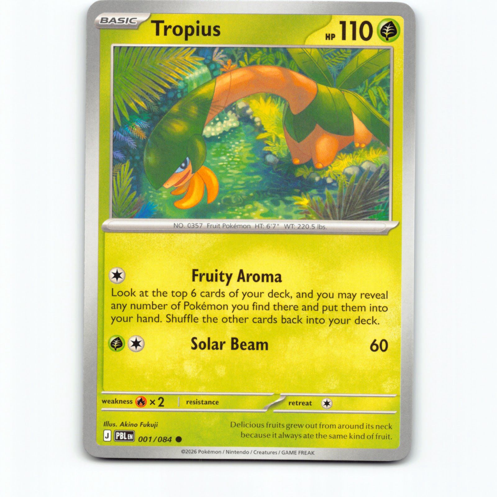 Tropius 001/084 Pokémon PBL EN Pitch Black Pokemon Kort Mega Evolution