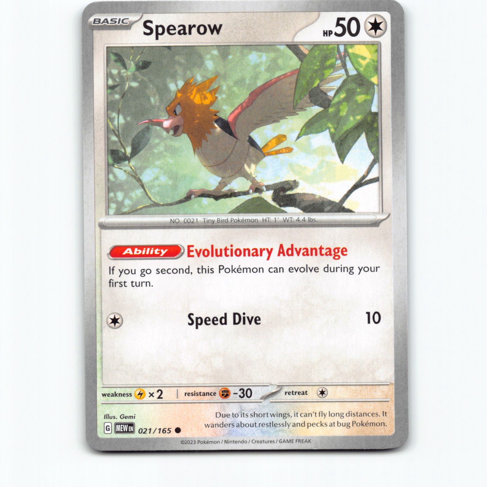 Spearow 021/165 Pokémon MEW EN Scarlet & Violet 151 Pokemon Kort Scarlet & Viole