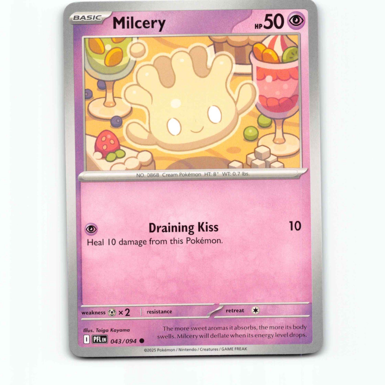 Milcery 043/094 Pokémon PFL EN Phantasmal Flames Pokemon Kort Mega Evolution