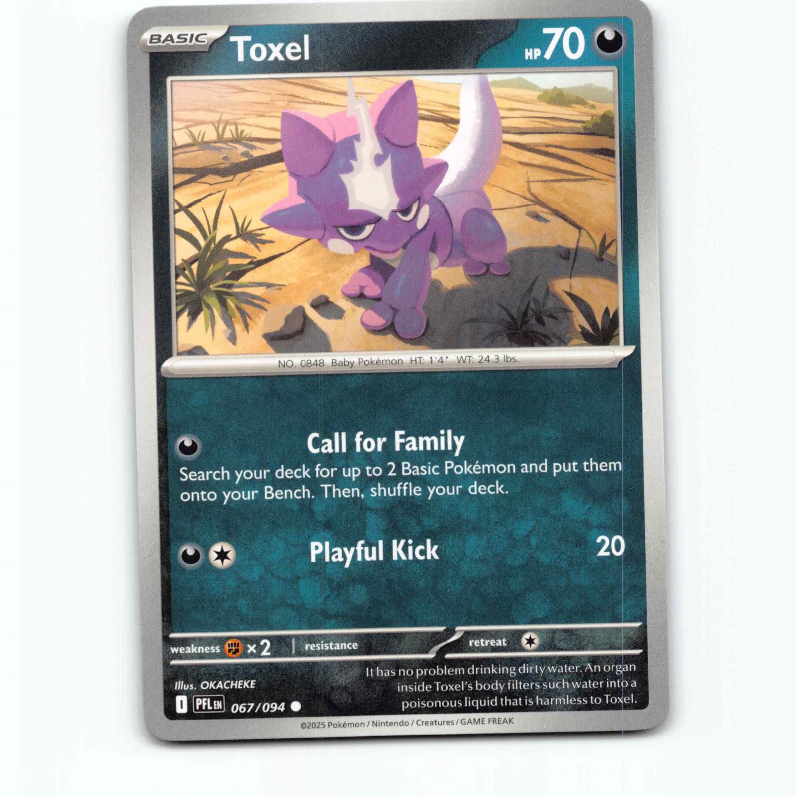 Toxel 067/094 Pokémon PFL EN Phantasmal Flames Pokemon Kort Mega Evolution