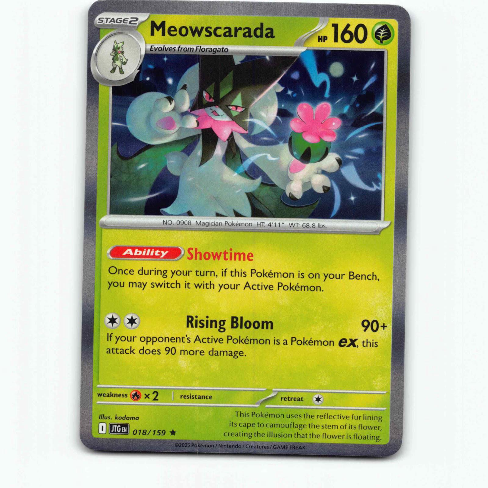 Meowscarada 018/159 Pokémon Holo JTG EN Journey Together Pokemon Kort Scarlet &