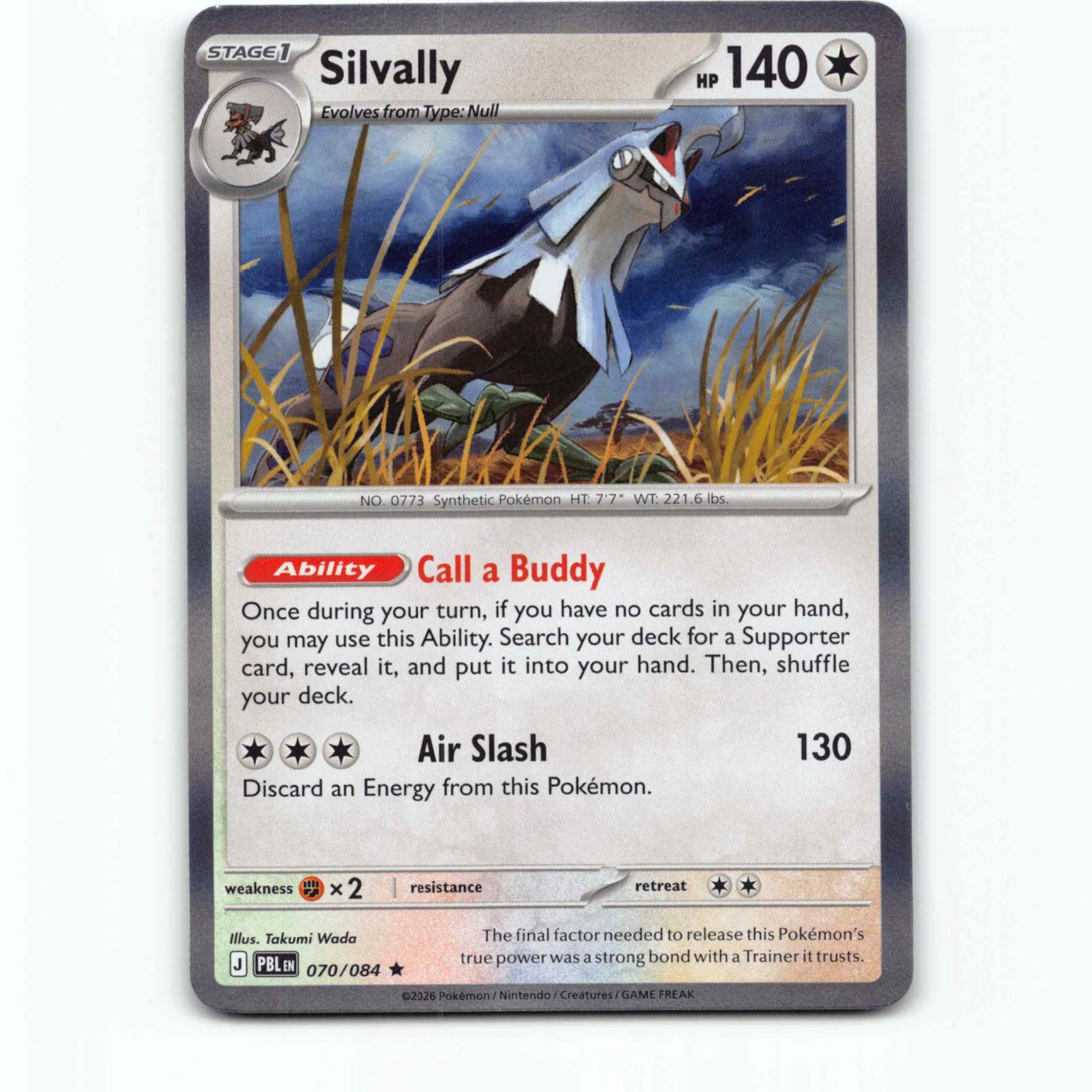 Silvally 70 Holo Pokémon PBL EN 070/084 Pitch Black Pokemon Kort Mega Evolution