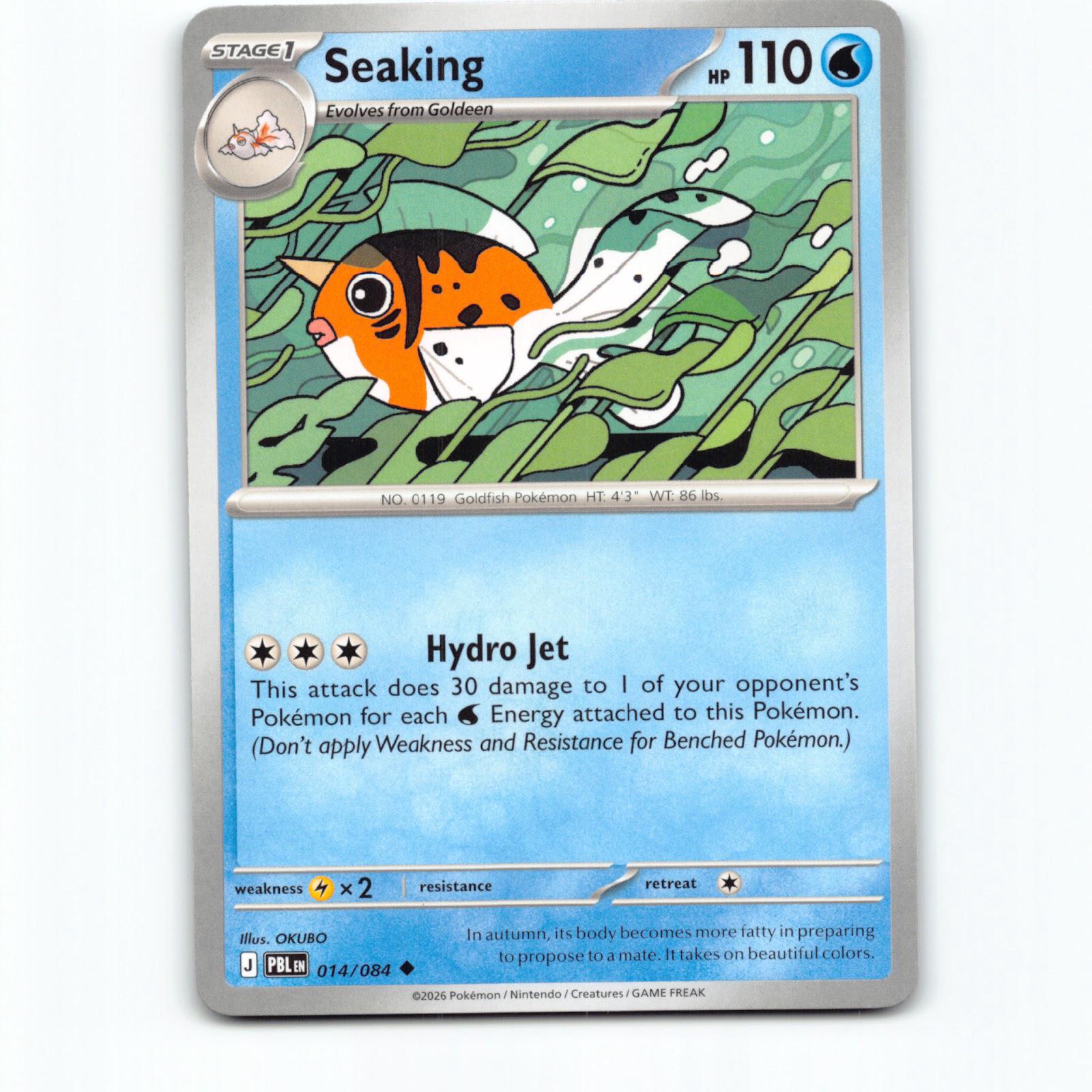 Seaking 014/084 Pokémon PBL EN Pitch Black Pokemon Kort Mega Evolution