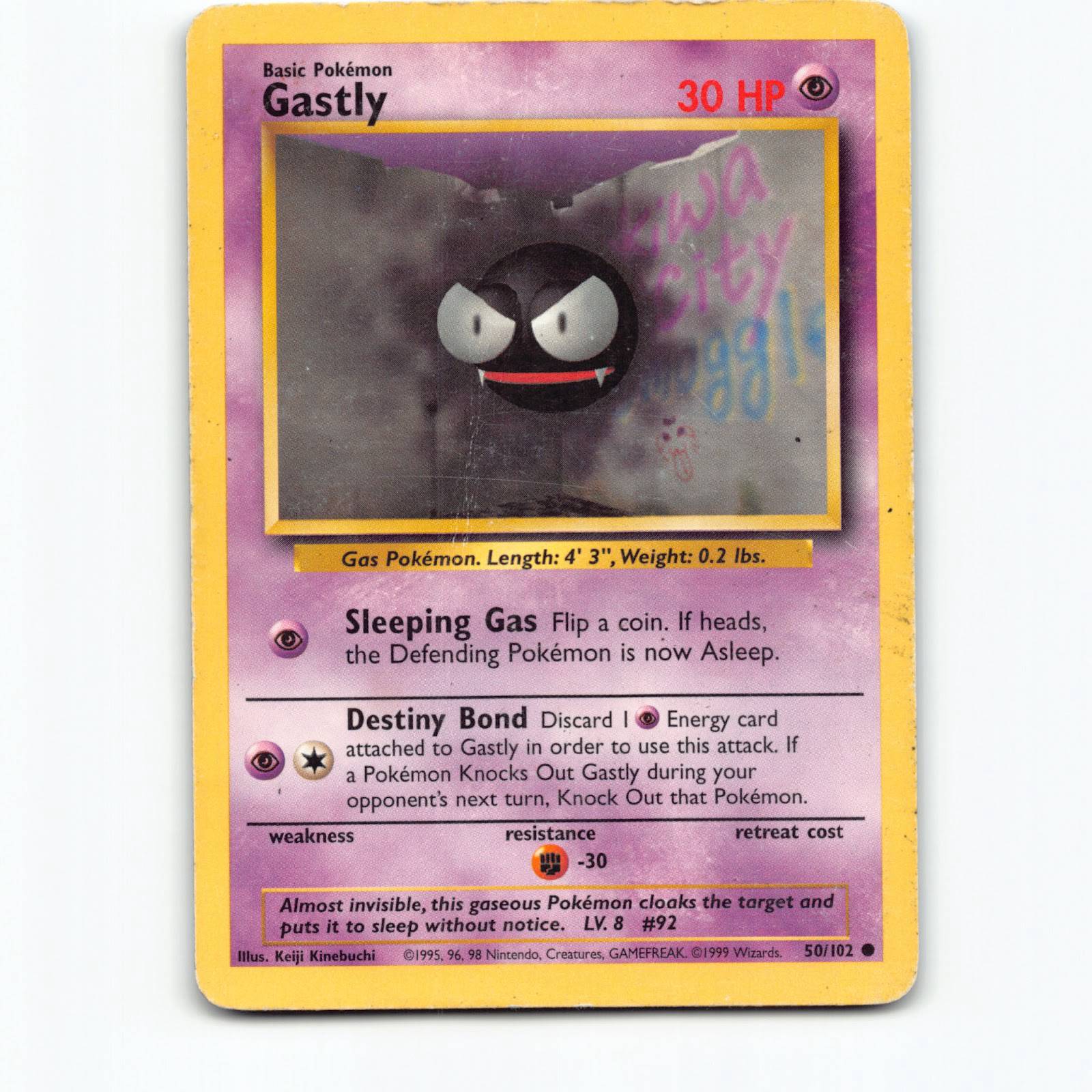 Pokémon Gastly BS EN 050/102 Pokemon Kort Base Set Wizards of The Coast