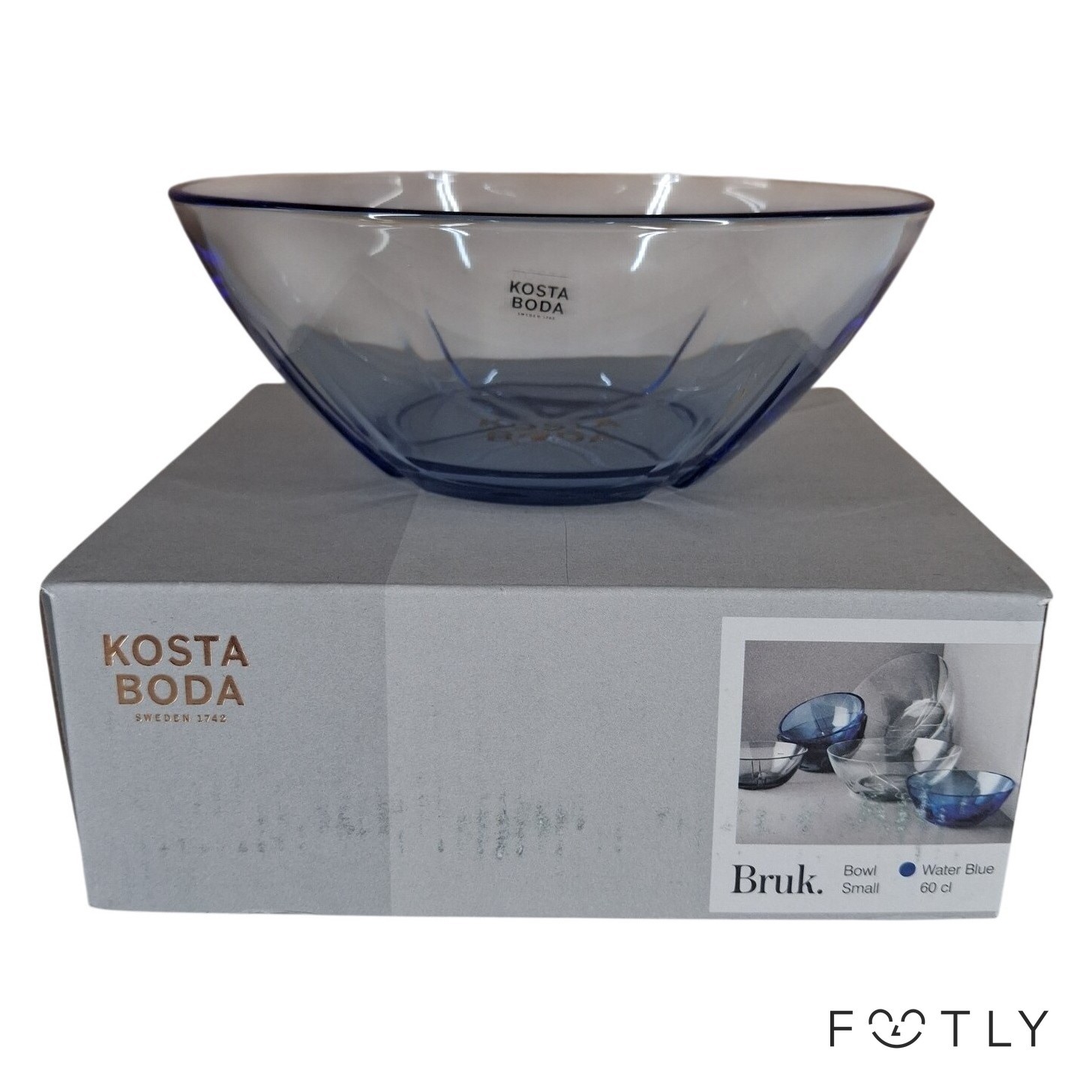 Kosta Boda Bruk Skål Small 60cl Water Blue Glas Design Anna Ehrner Sweden