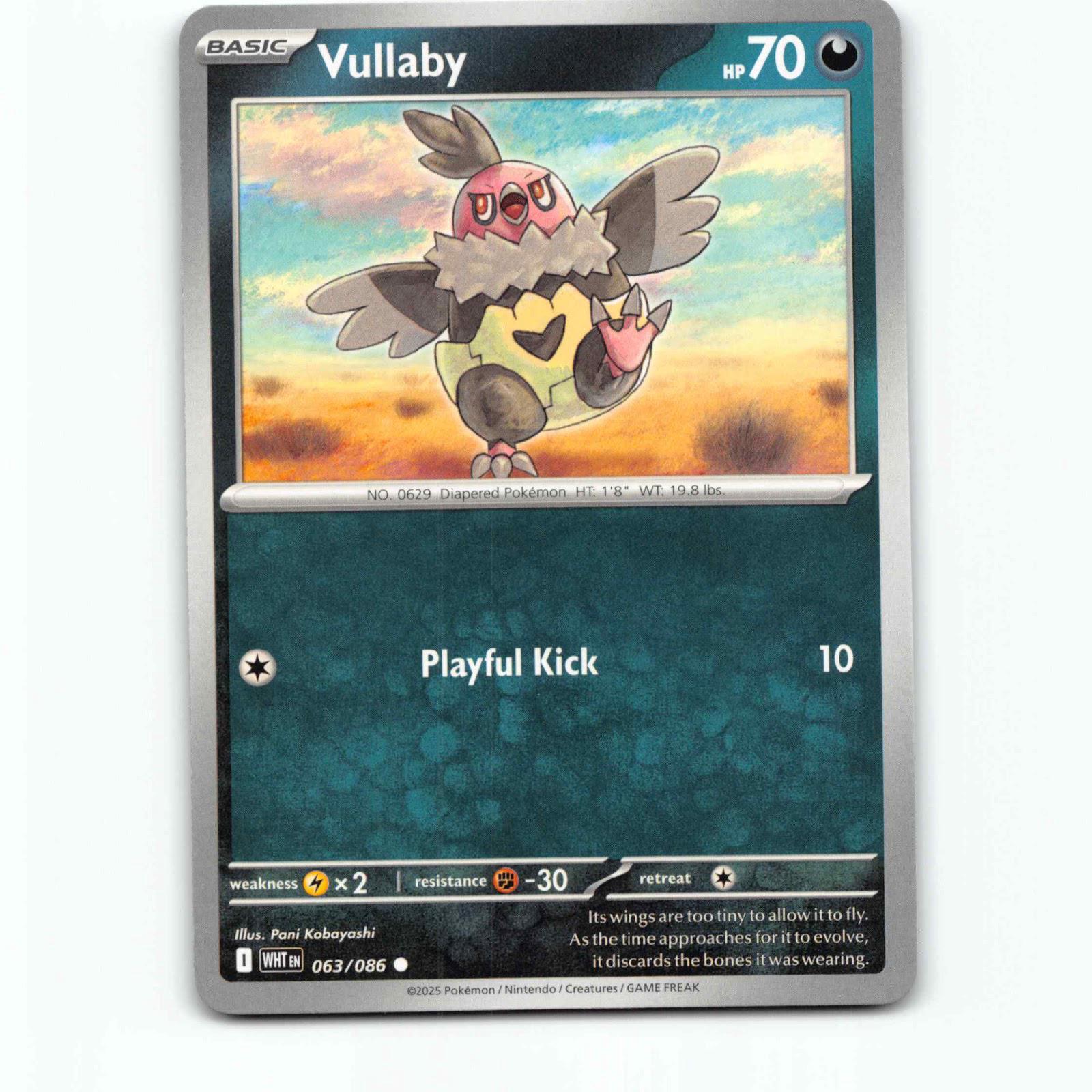 Vullaby 063/086 Pokémon WHT EN White Flare Pokemon Kort Scarlet & Violet