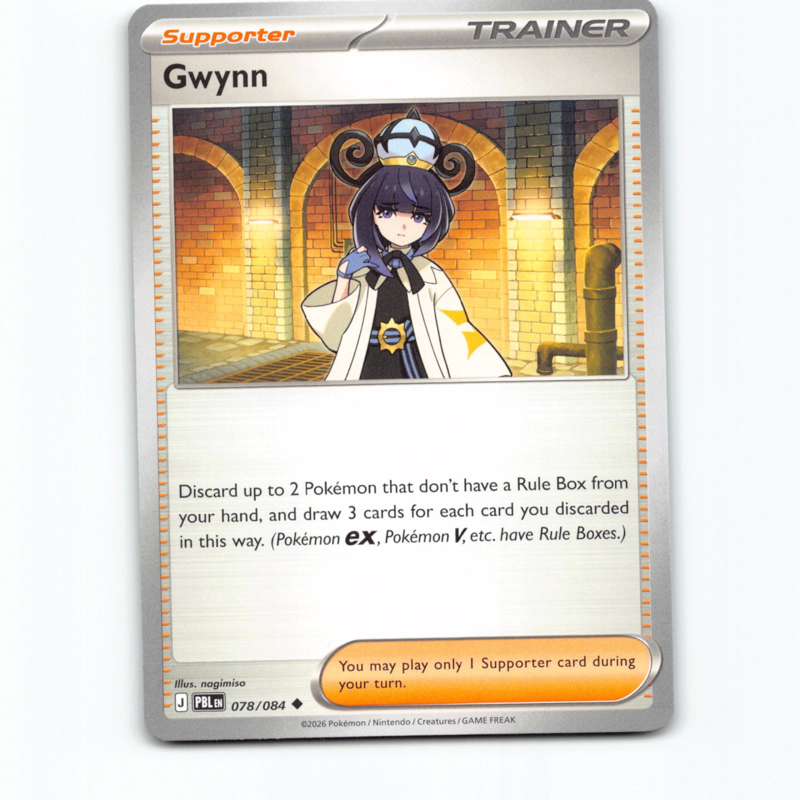 Pokémon Gwynn PBL EN 078/084 Pokemon Kort Pitch Black Mega Evolution