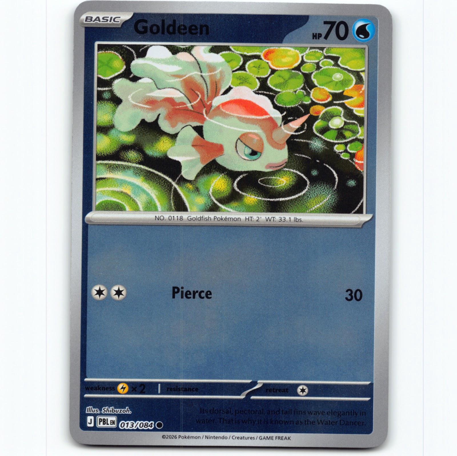Pokémon Goldeen PBL EN 013/084 Reverse Holo Pokemon Kort Pitch Black Mega Evolut