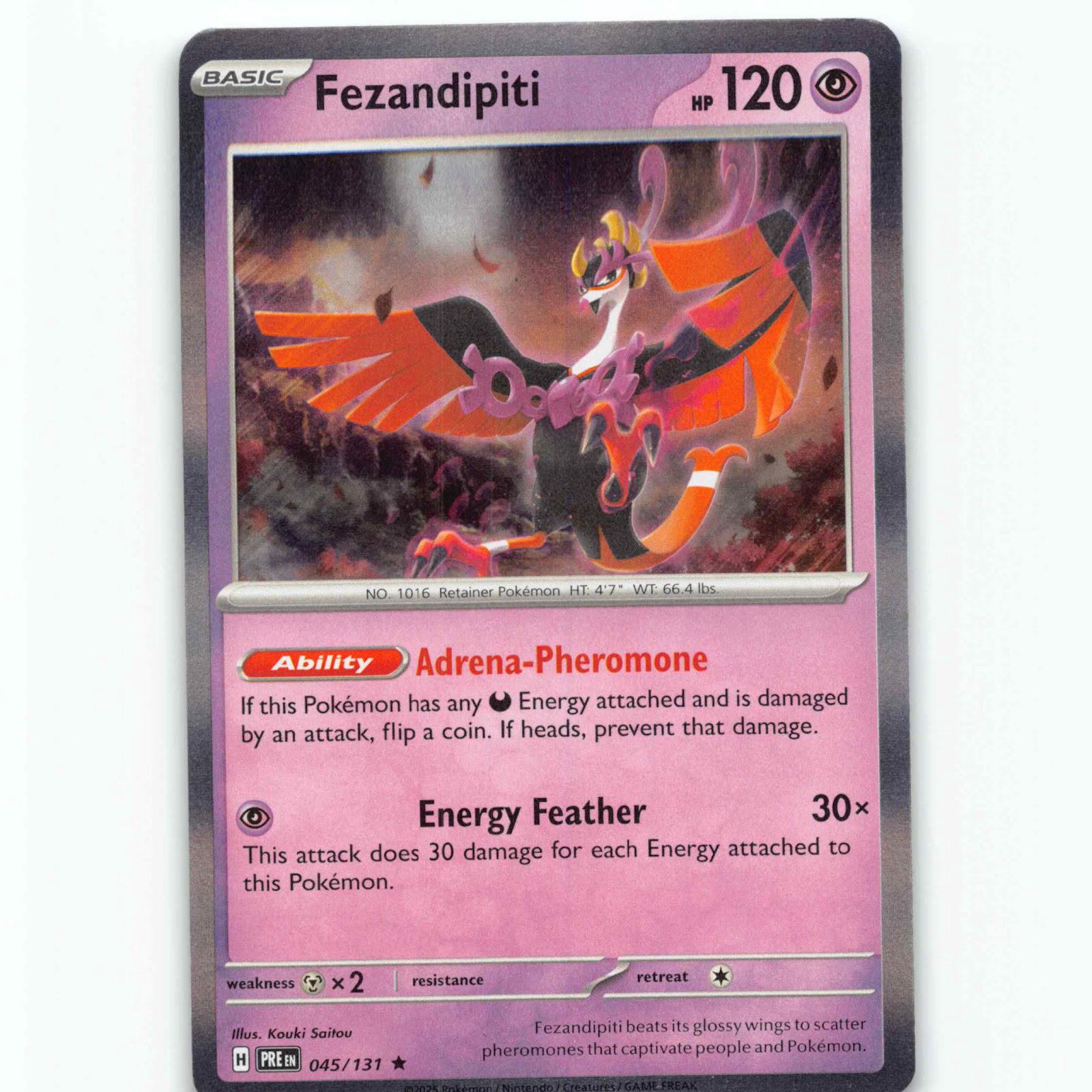 Fezandipiti 045/131 Pokémon Holo PRE EN Prismatic Evolutions Pokemon Kort Scarle