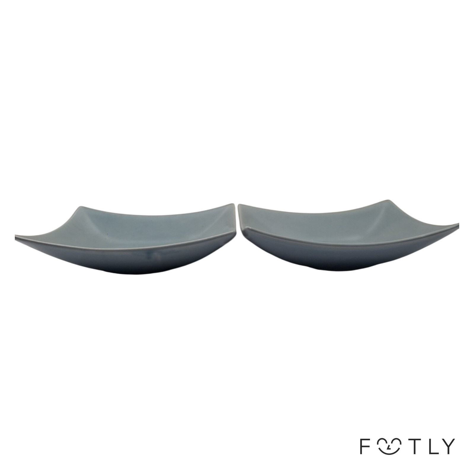 Duka Kvadrat 2 st Tallrikar Ljusblå Porslin Fyrkantiga Fat Earthenware Modern