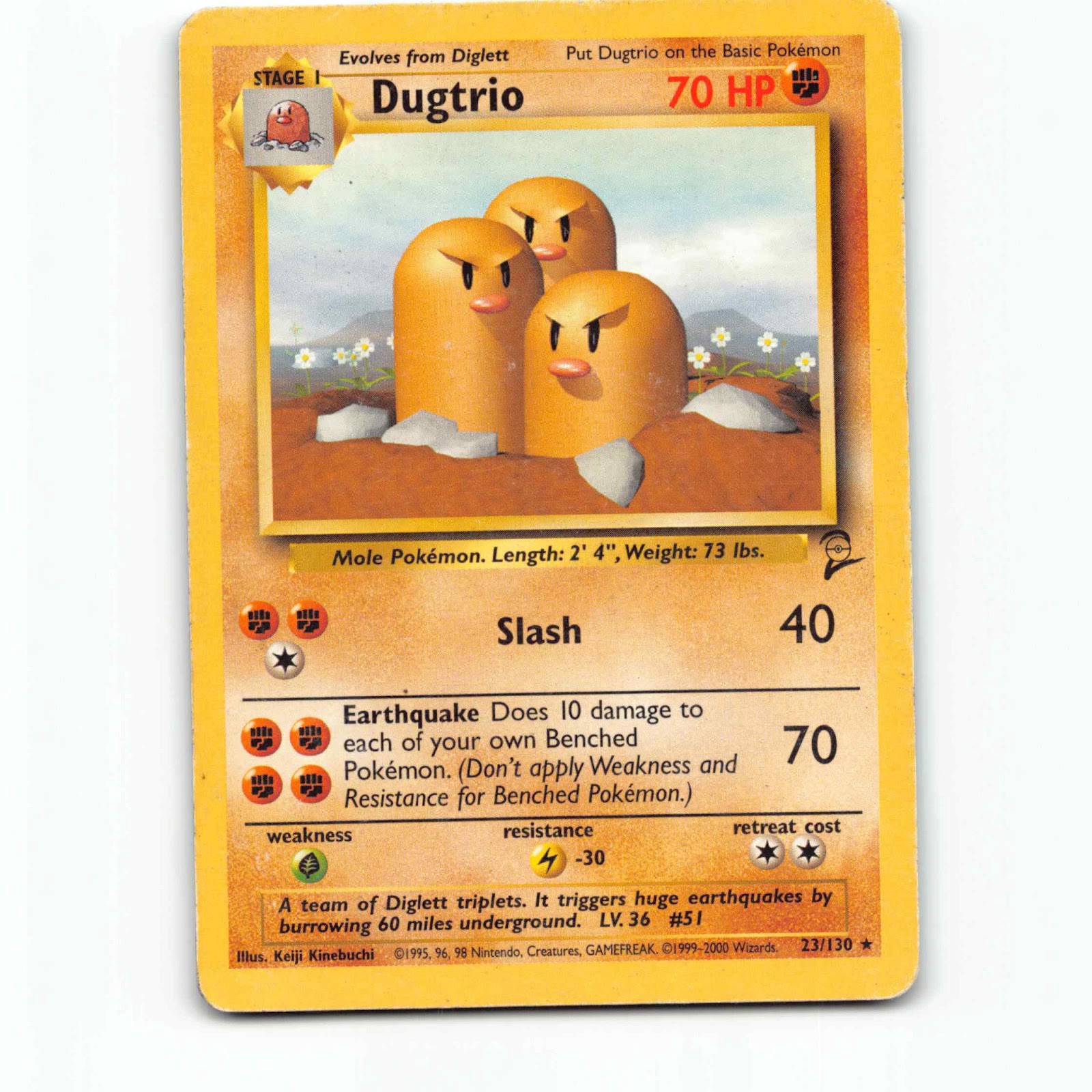 Dugtrio 23 Pokémon B2 EN 23/130 Base Set 2 Pokemon Kort Wizards of The Coast