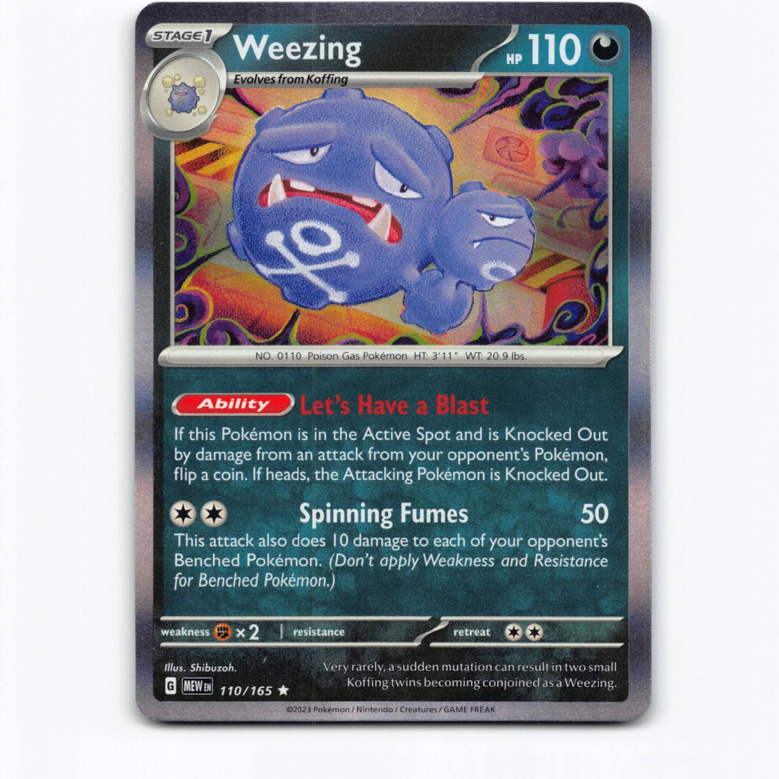 Weezing 110/165 Pokémon Holo MEW EN Scarlet & Violet 151 Pokemon Kort Scarlet &