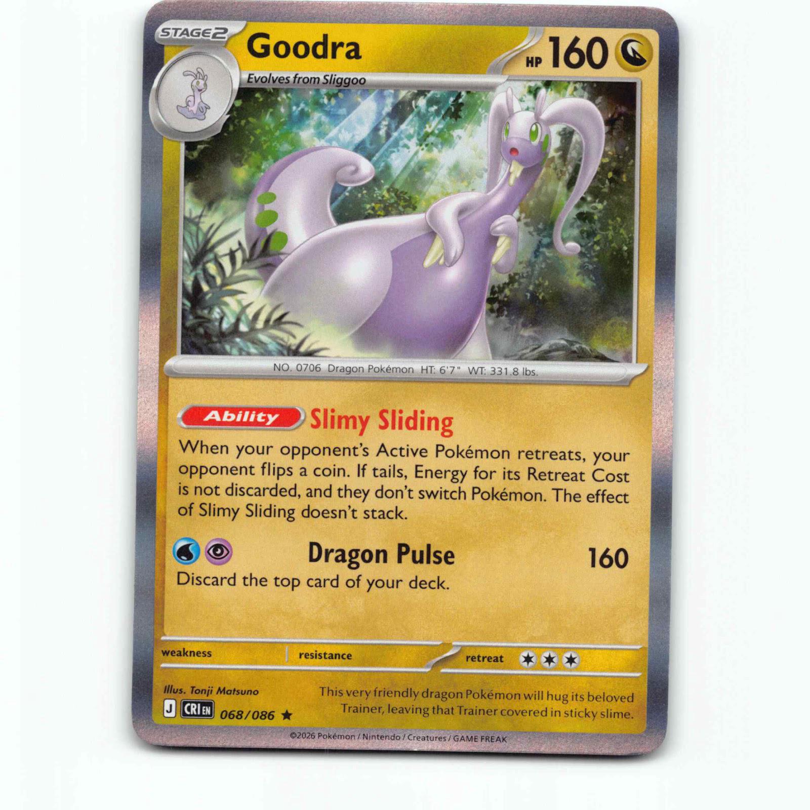 Goodra 68 Holo Pokémon CRI EN 068/086 Chaos Rising Pokemon Kort Mega Evolution