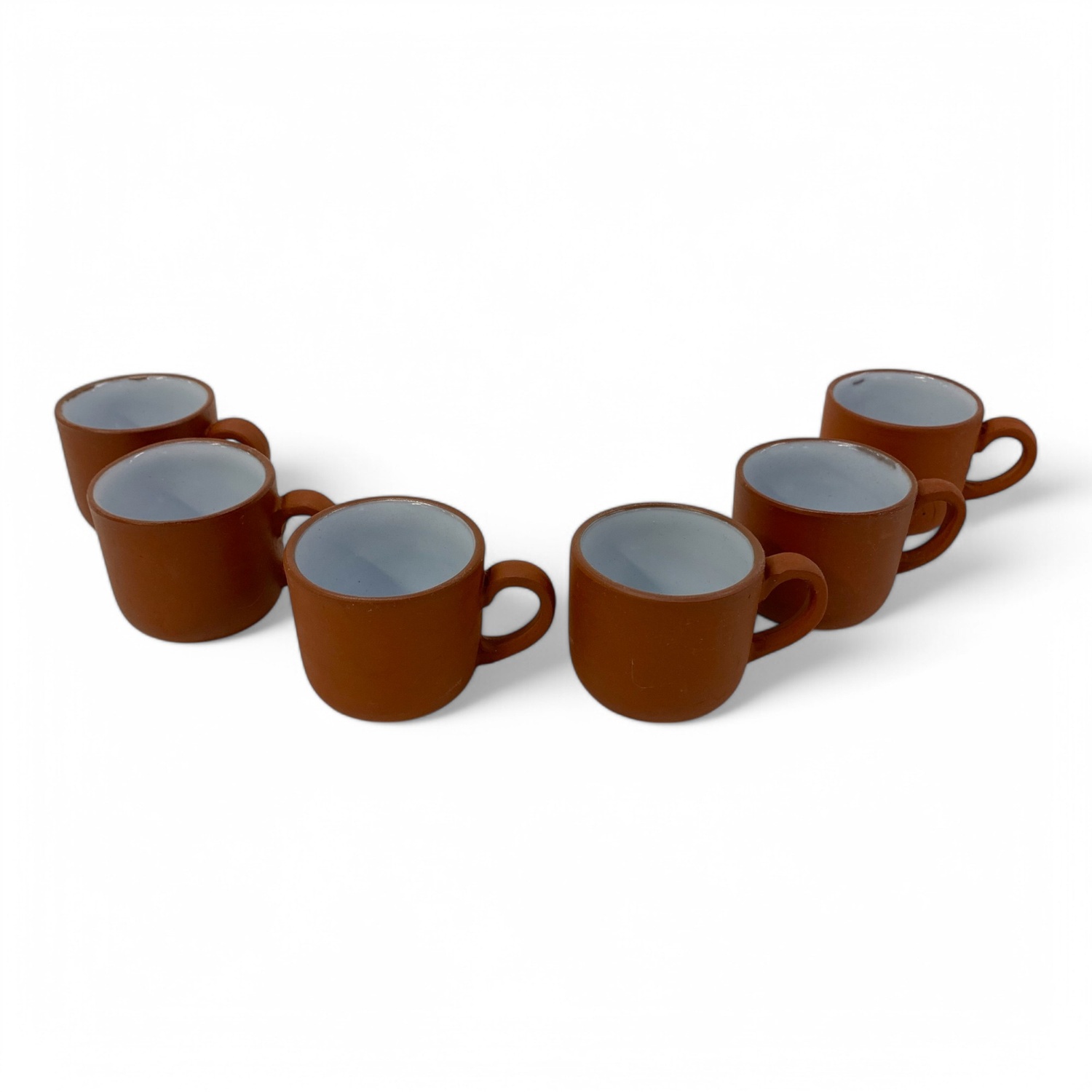 Kinesiskt Små Terrakotta Tekoppar Te Kopp 6st Stämplad China Design