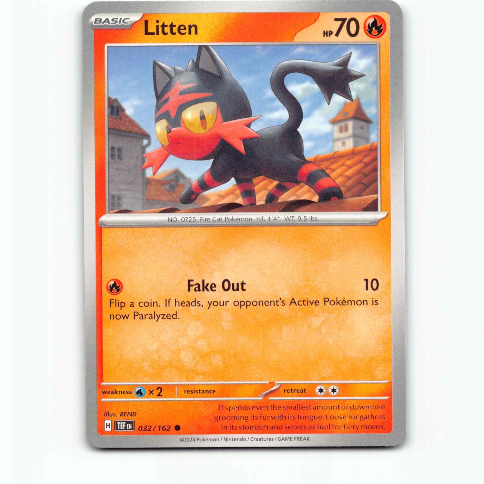 Litten 032/162 Pokémon TEF EN Temporal Forces Pokemon Kort Scarlet & Violet