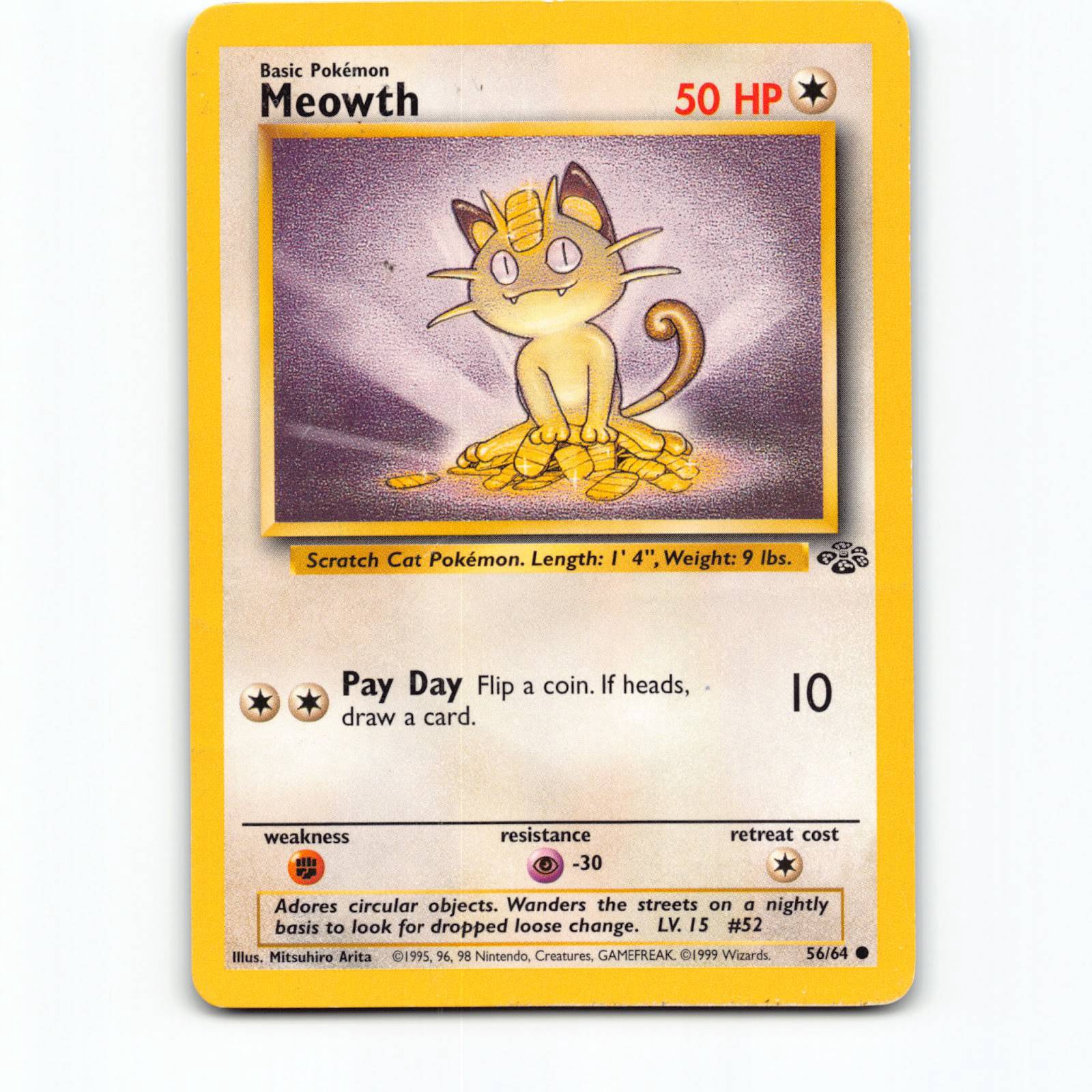 Meowth 056/064 Pokémon JU EN Jungle Pokemon Kort Wizards of The Coast