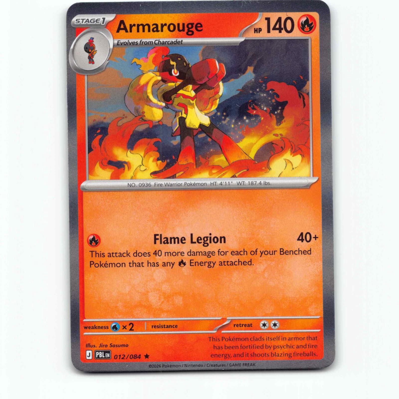 Armarouge 12 Holo Pokémon PBL EN 012/084 Pitch Black Pokemon Kort Mega Evolution