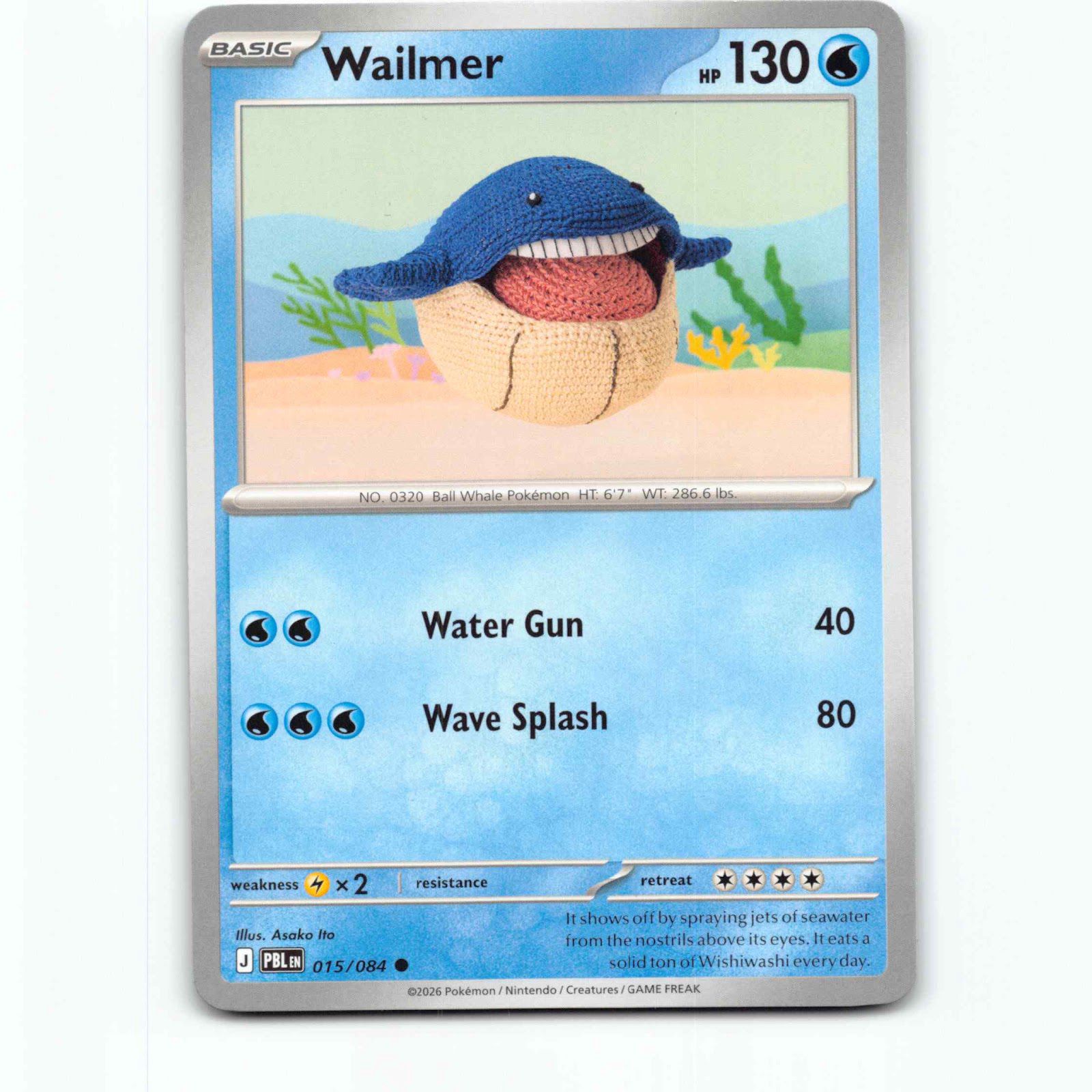 Wailmer 15 Pokémon PBL EN 015/084 Pitch Black Pokemon Kort Mega Evolution