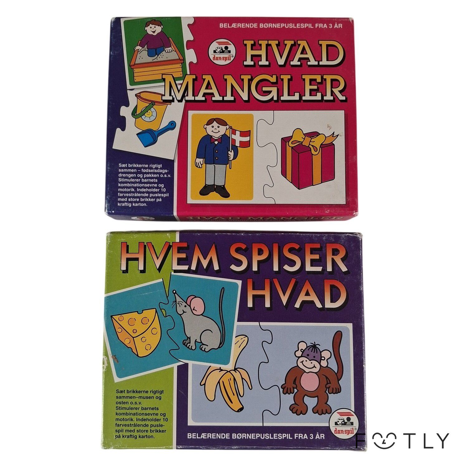 Dan-Spil 2 st Barn Spel Hvad Mangler Hvem Spiser Hvad Pedagogiskt Spel Danmark