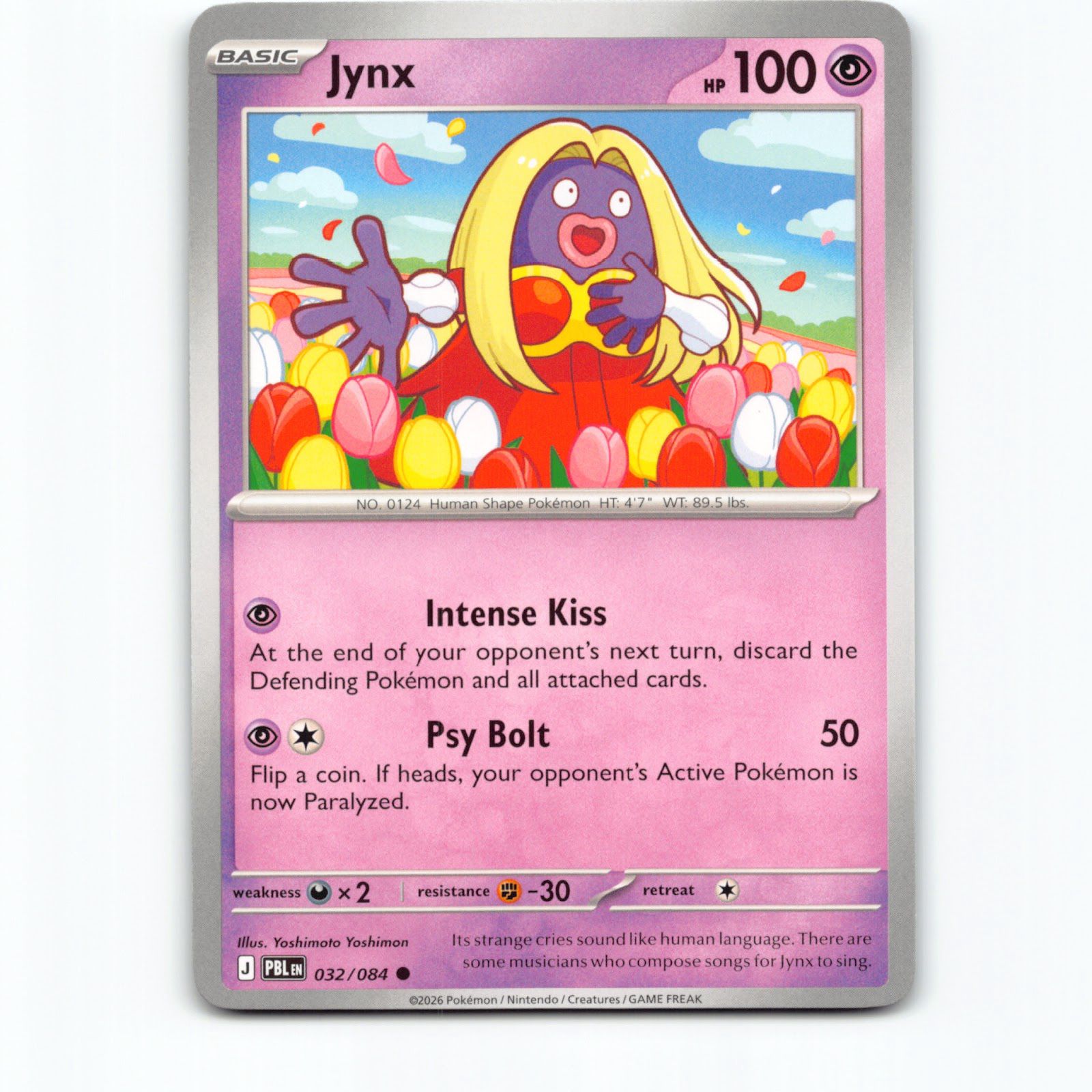 Pokémon Jynx PBL EN 032/084 Pokemon Kort Pitch Black Mega Evolution