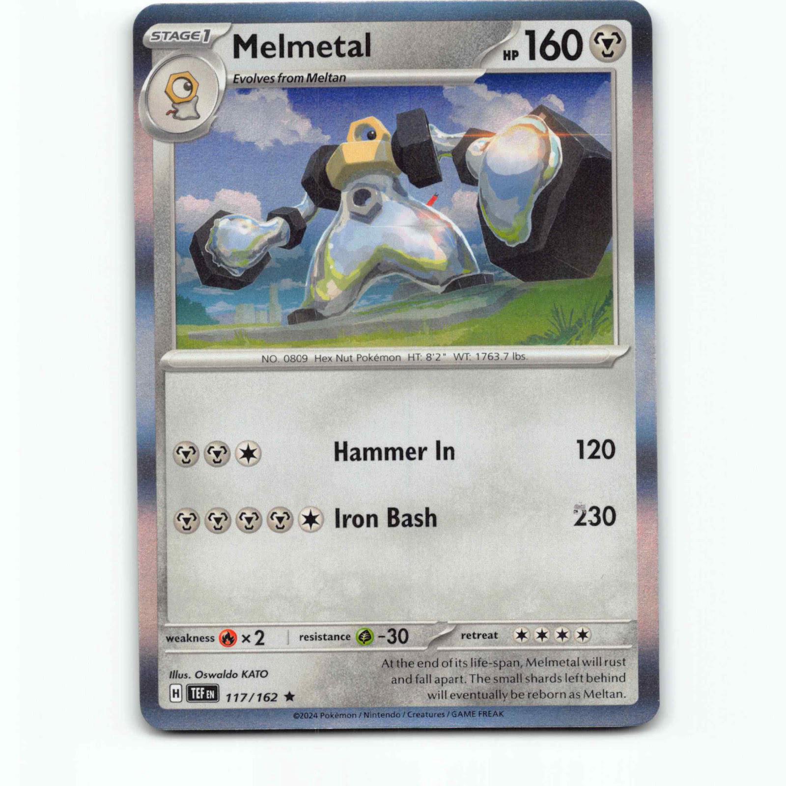 Melmetal 117/162 Pokémon Holo TEF EN Temporal Forces Pokemon Kort Scarlet & Viol