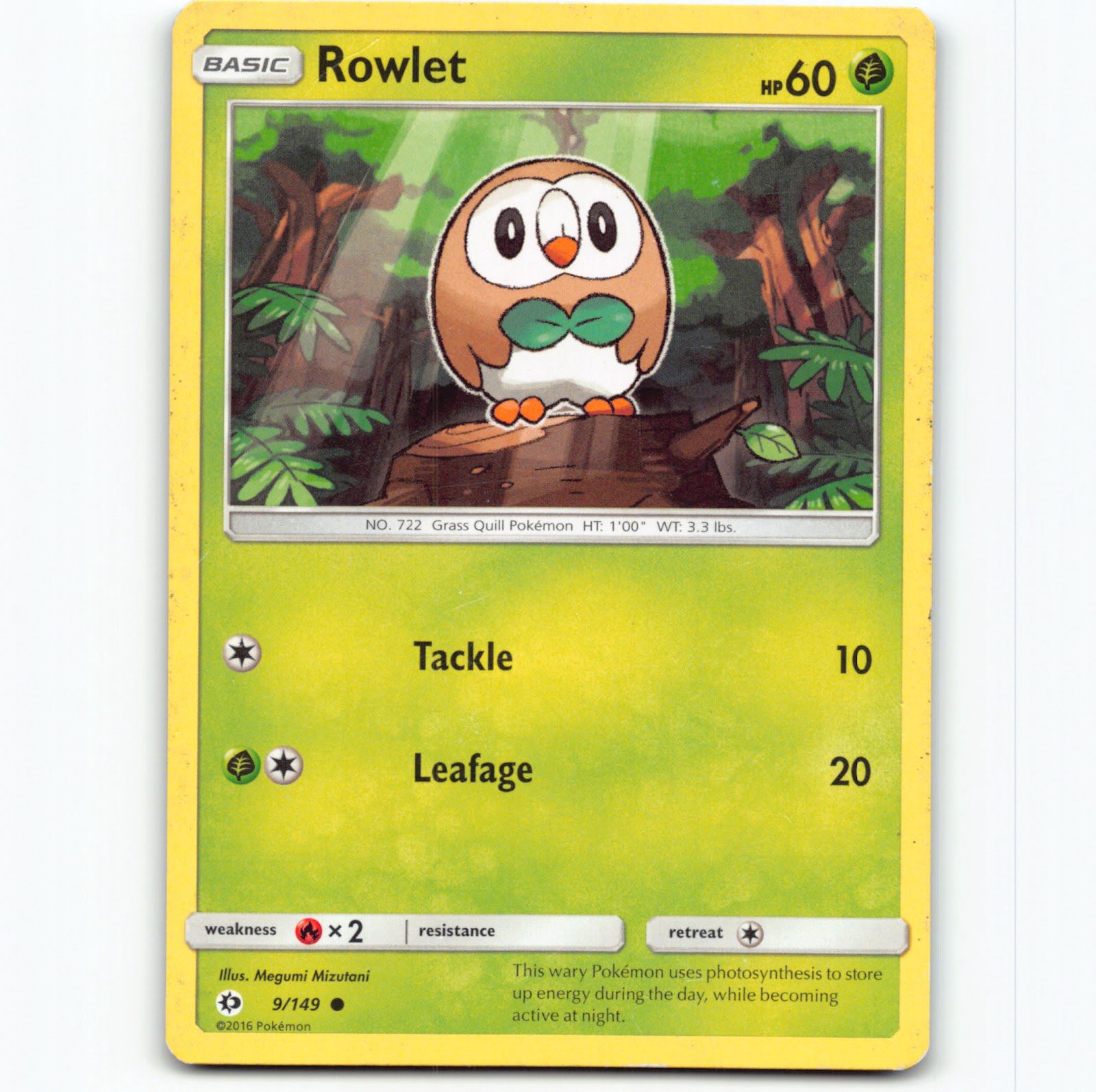 Pokémon Rowlet SUM EN 009/149 Pokemon Kort Sun & Moon Sun & Moon