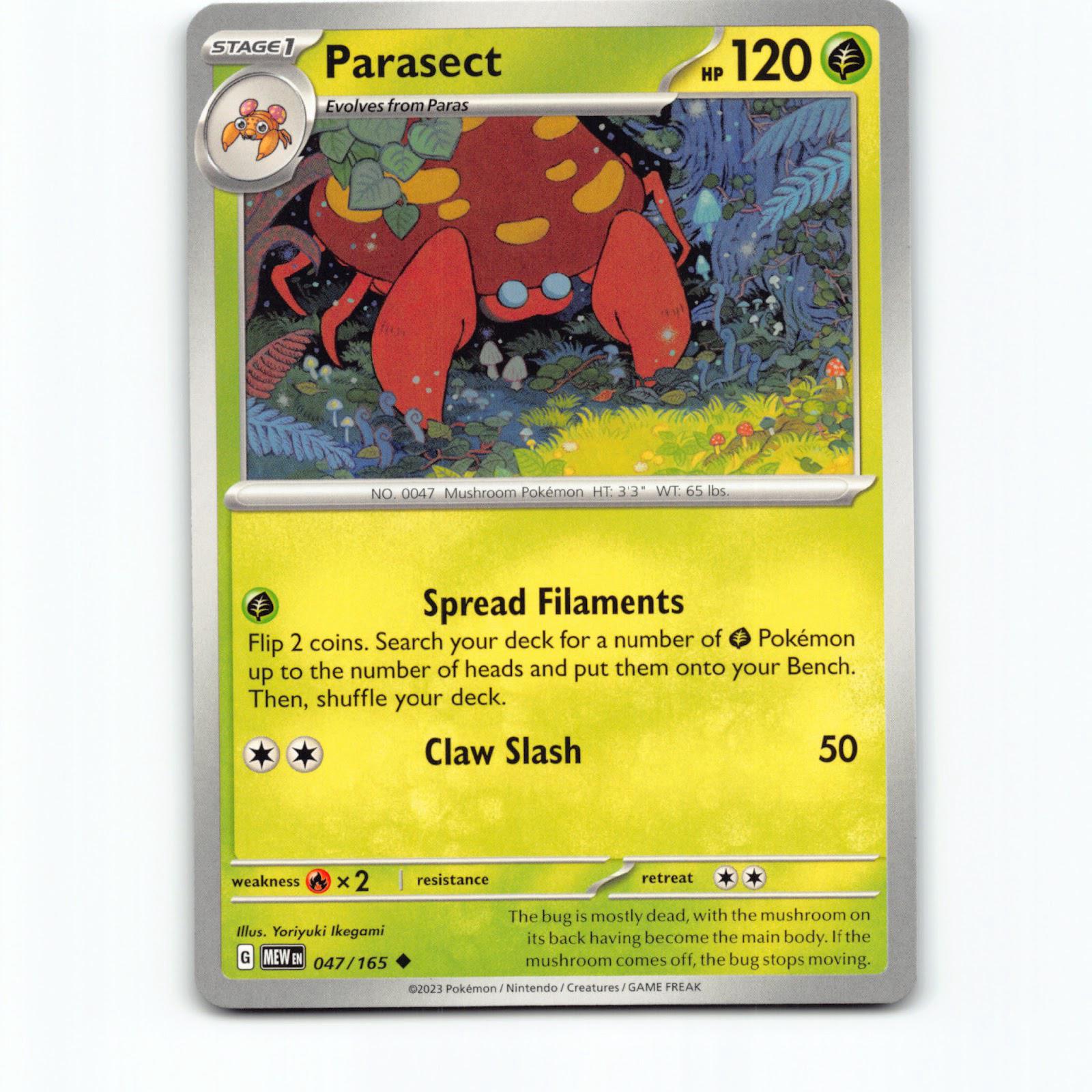 Parasect 047/165 Pokémon MEW EN Scarlet & Violet 151 Pokemon Kort Scarlet & Viol