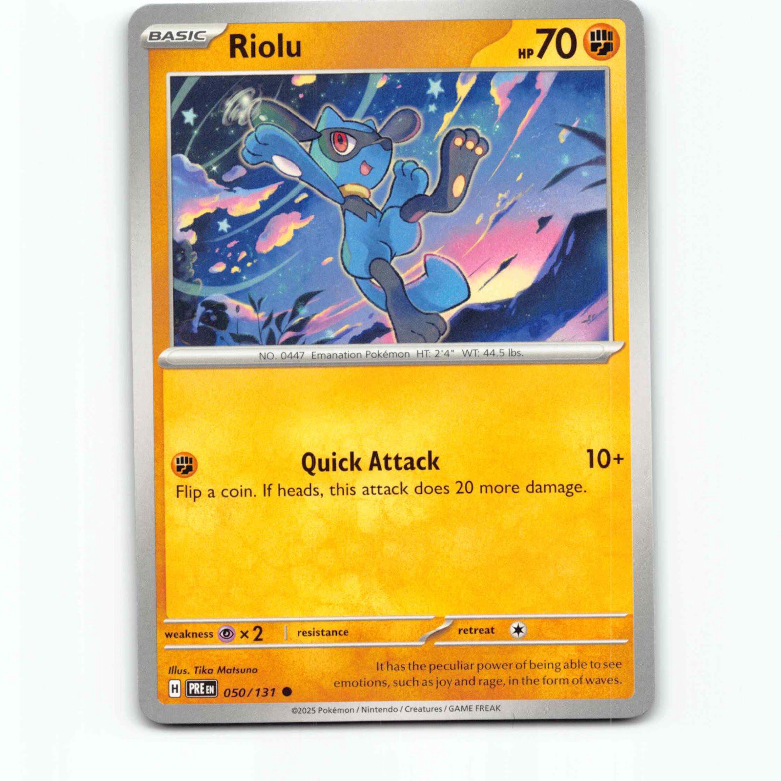 Riolu 050/131 Pokémon PRE EN Prismatic Evolutions Pokemon Kort Scarlet & Violet