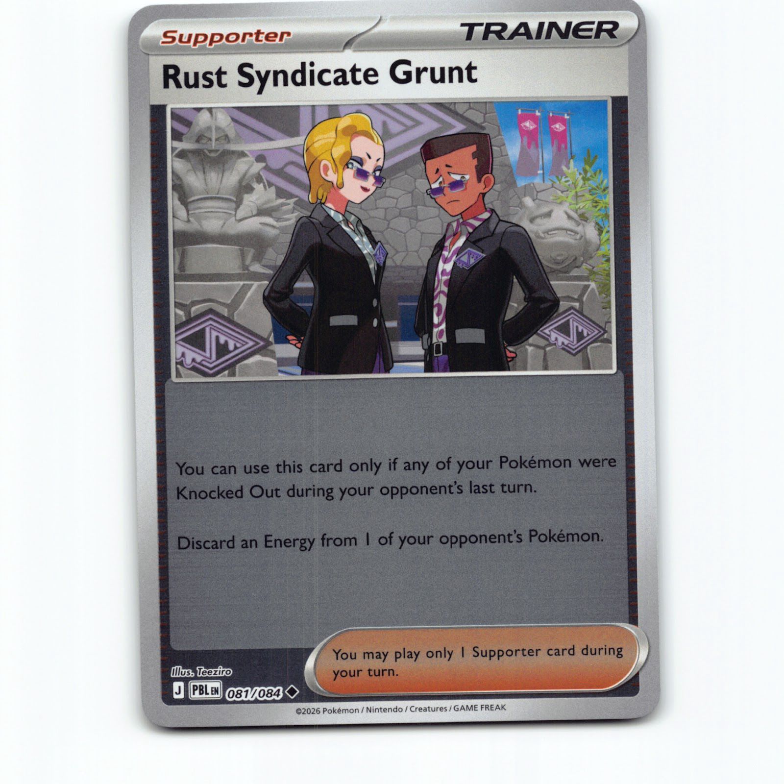 Rust Syndicate Grunt 081/084 Pokémon Holo PBL EN Pitch Black Pokemon Kort Mega E