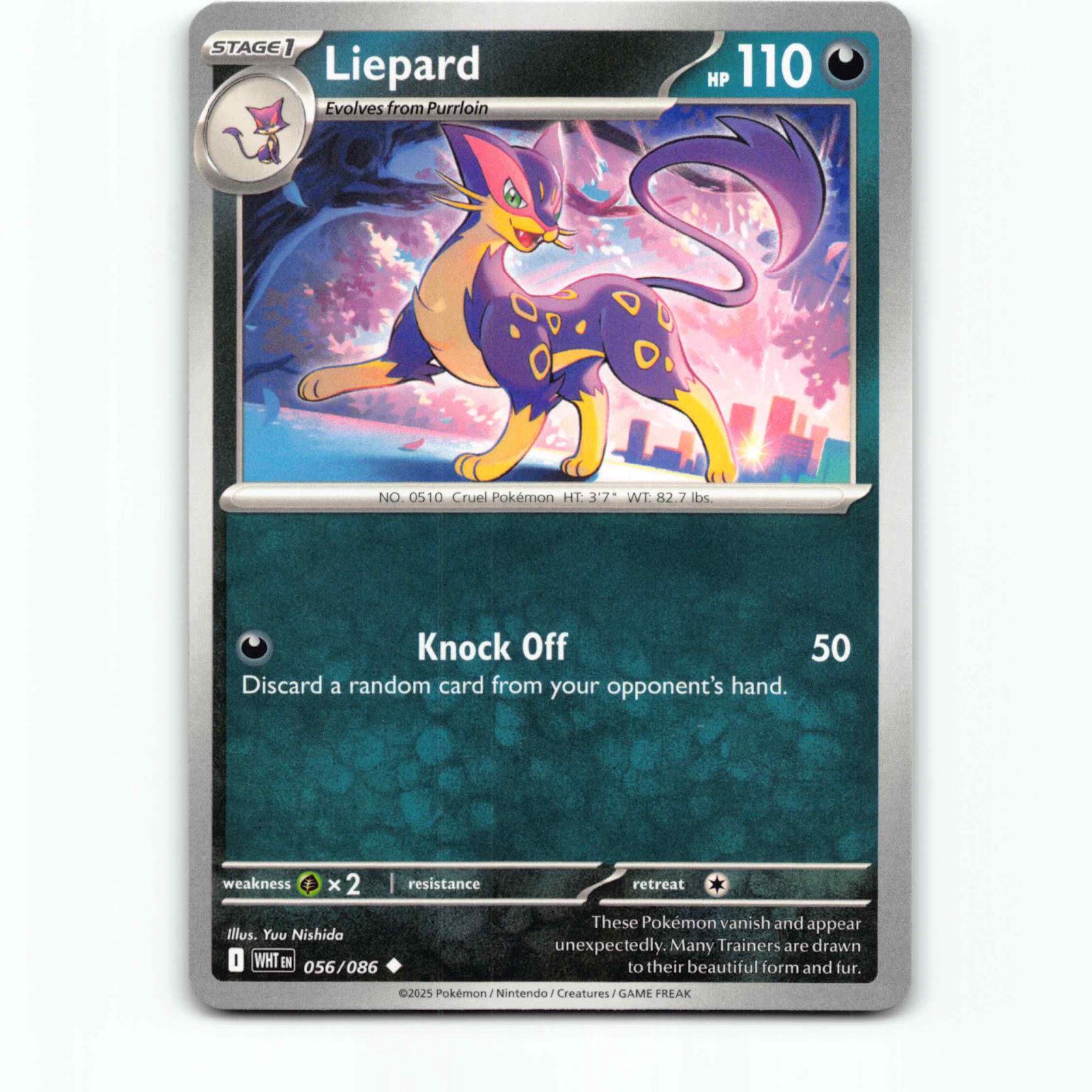 Liepard 056/086 Pokémon WHT EN White Flare Pokemon Kort Scarlet & Violet
