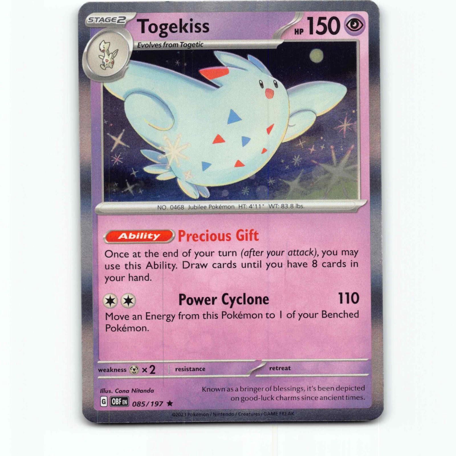 Togekiss 85 Holo Pokémon OBF EN 085/197 Obsidian Flames Pokemon Kort