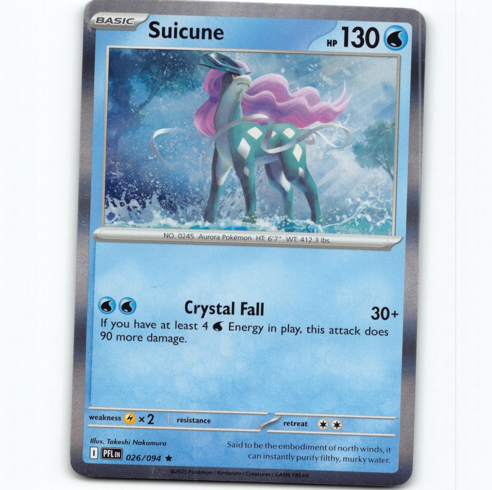 Pokémon Suicune PFL EN 026/094 Holo Pokemon Kort Phantasmal Flames Mega Evoluti