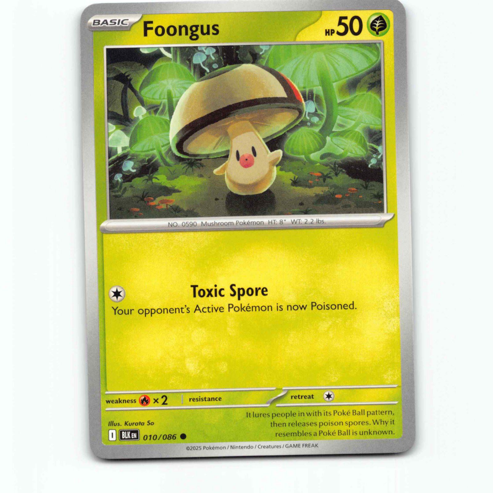 Foongus 010/086 Pokémon BLK EN Black Bolt Pokemon Kort Scarlet & Violet