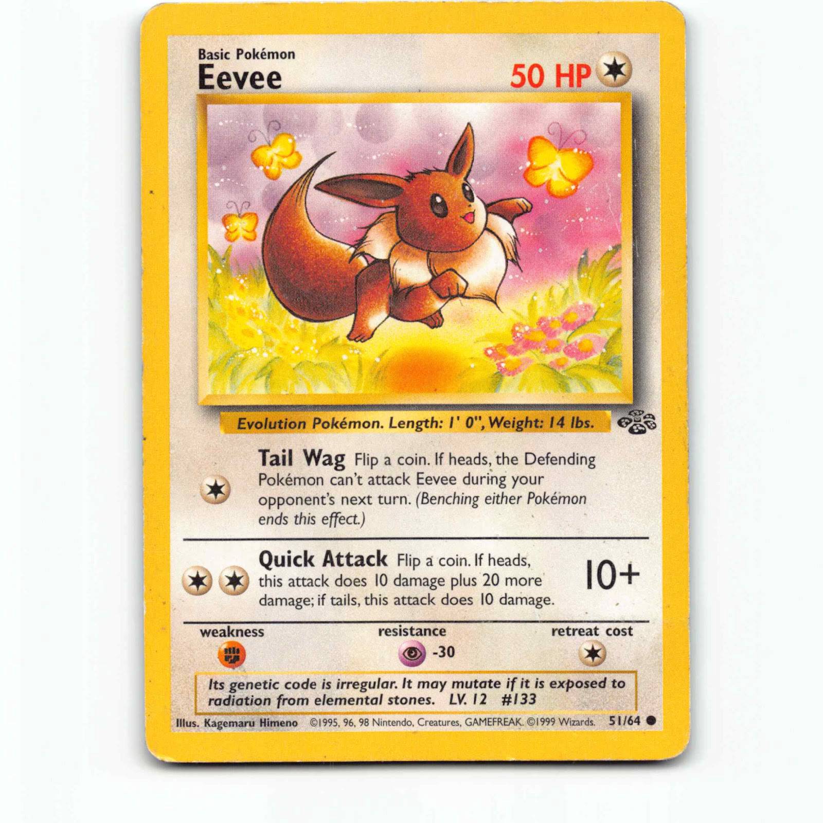 Eevee 51/64 Pokémon JU EN Jungle Pokemon Kort Wizards of The Coast
