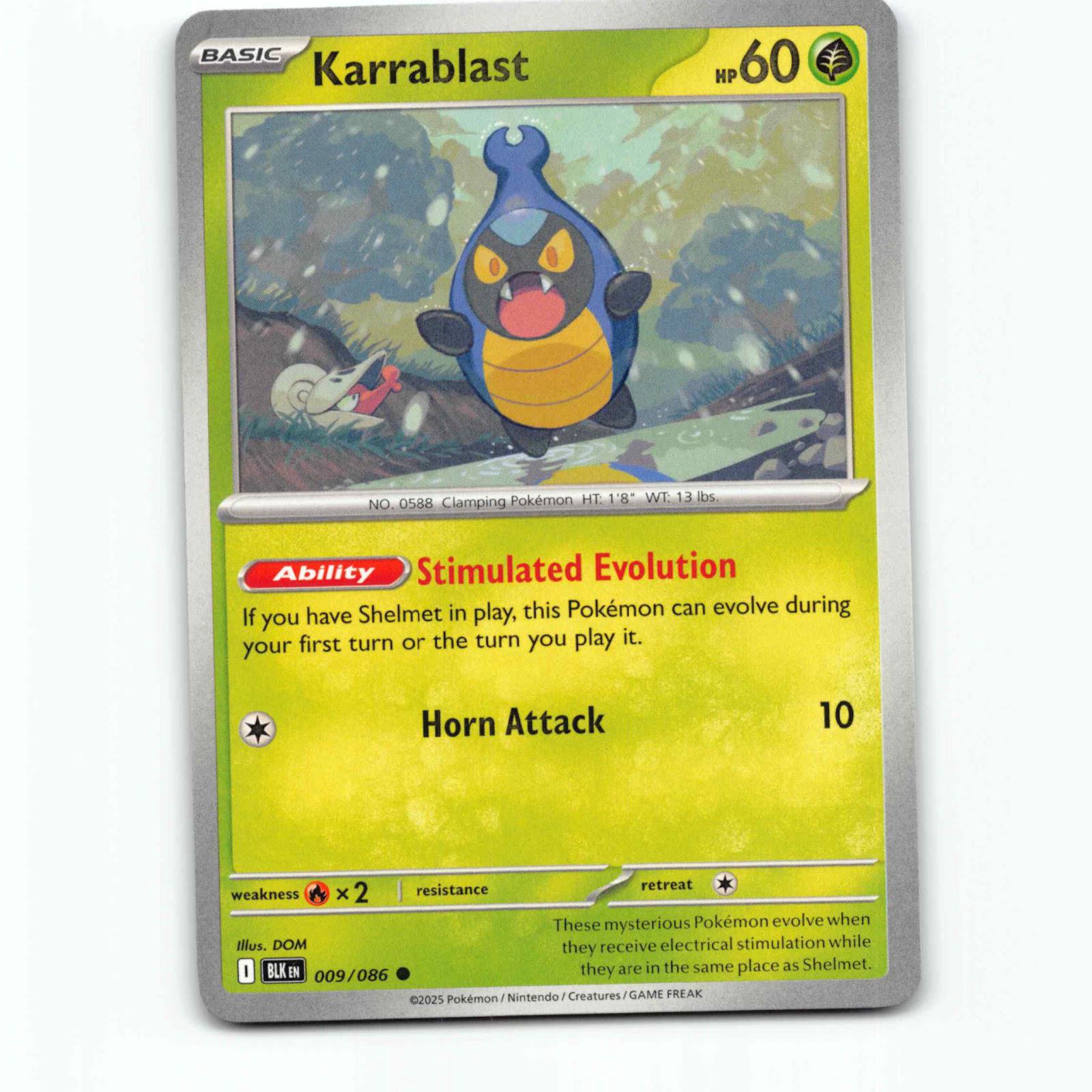Karrablast 009/086 Pokémon BLK EN Black Bolt Pokemon Kort Scarlet & Violet