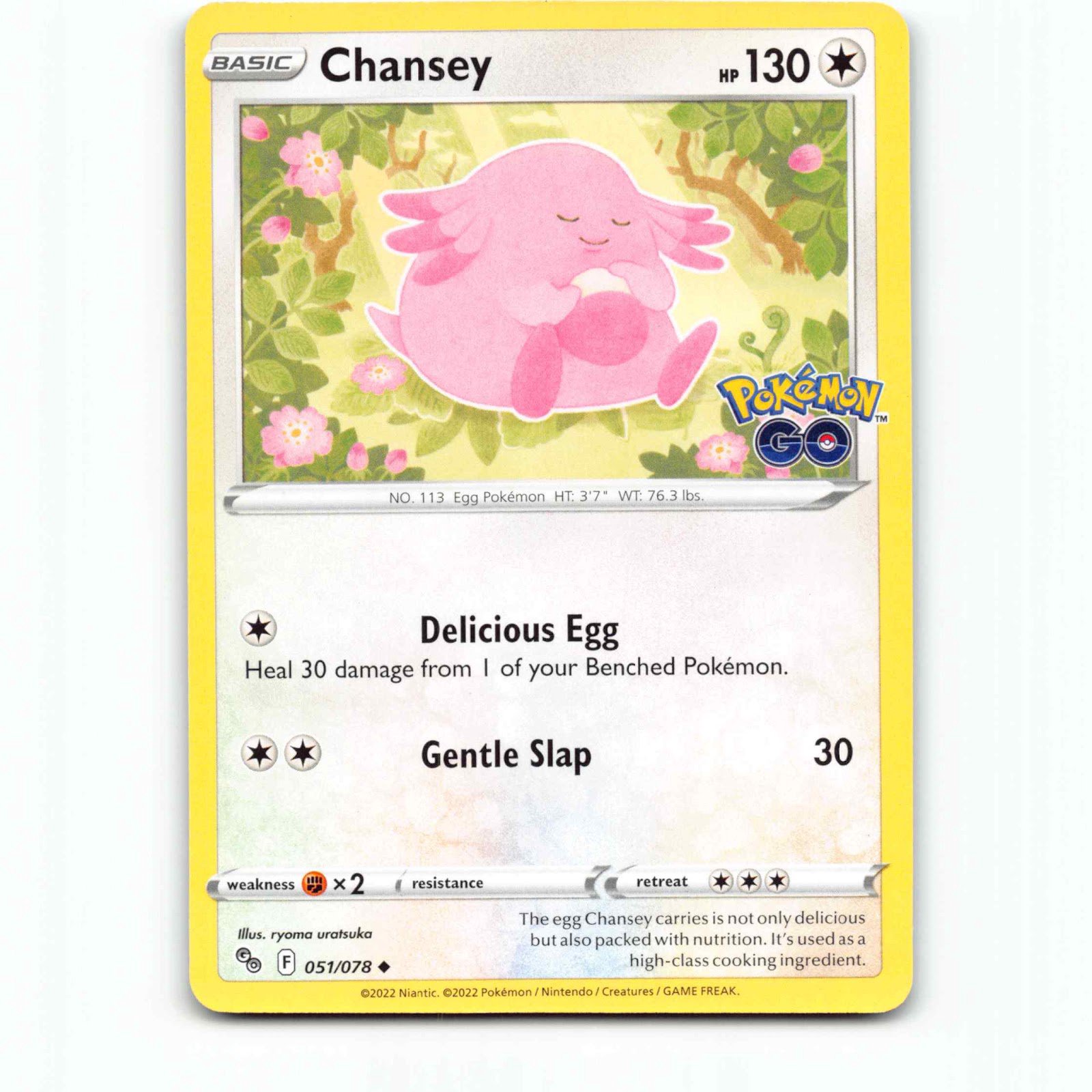 Chansey 51 Pokémon PGO EN 051/078 Pokemon GO Pokemon Kort Sword & Shield