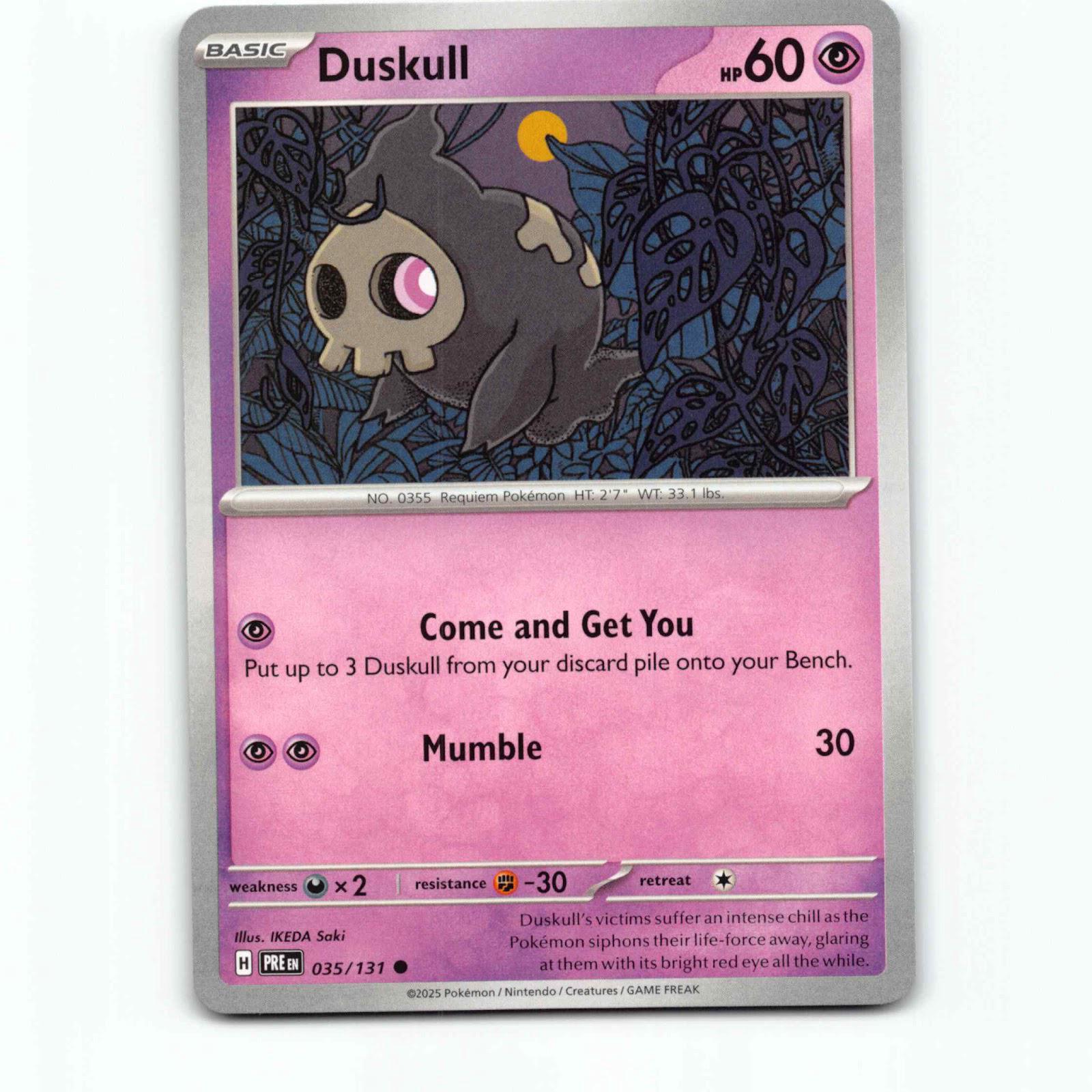 Duskull 035/131 Pokémon PRE EN Prismatic Evolutions Pokemon Kort Scarlet & Viole