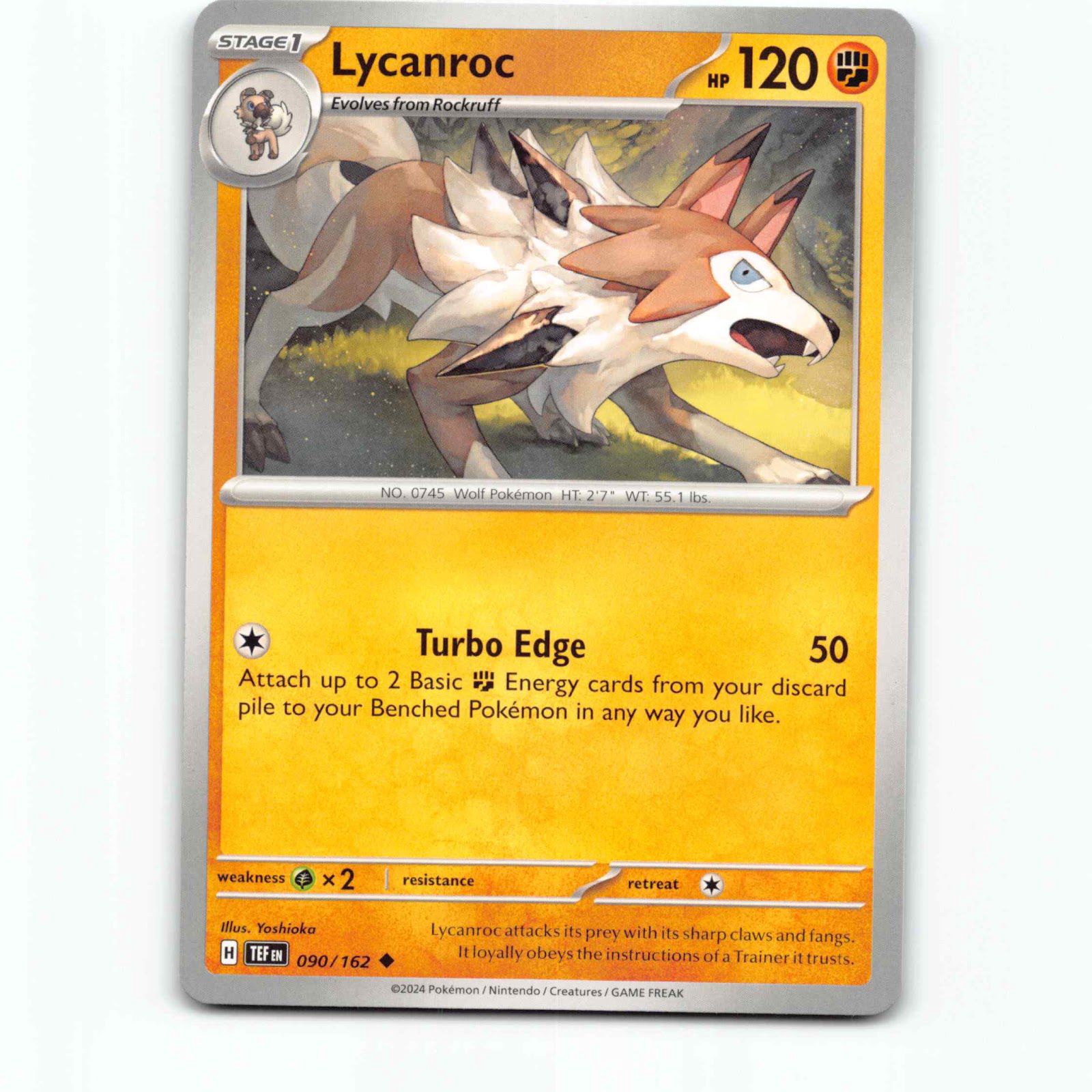 Lycanroc 090/162 Pokémon TEF EN Temporal Forces Pokemon Kort Scarlet & Violet