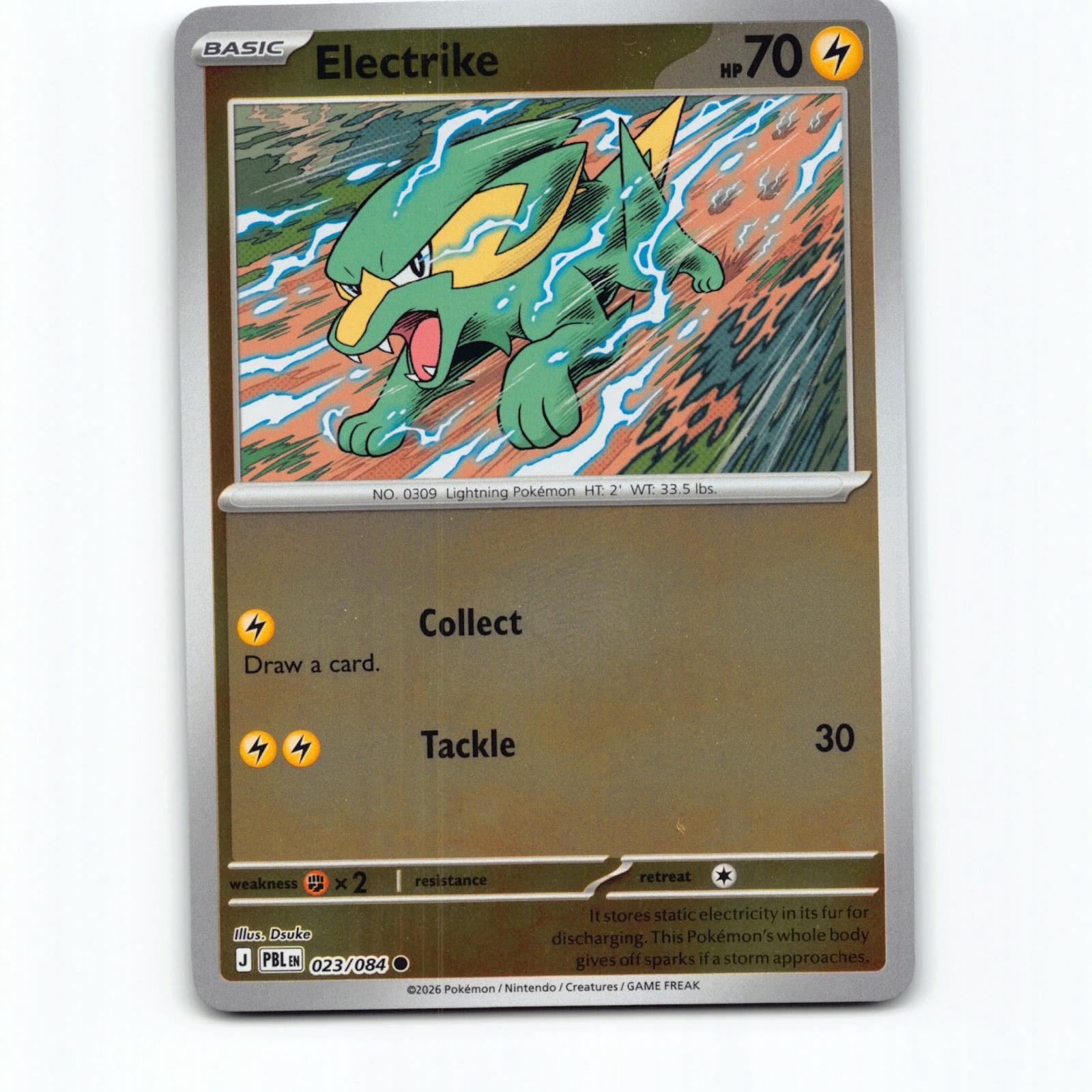 Electrike 023/084 Pokémon Holo PBL EN Pitch Black Pokemon Kort Mega Evolution