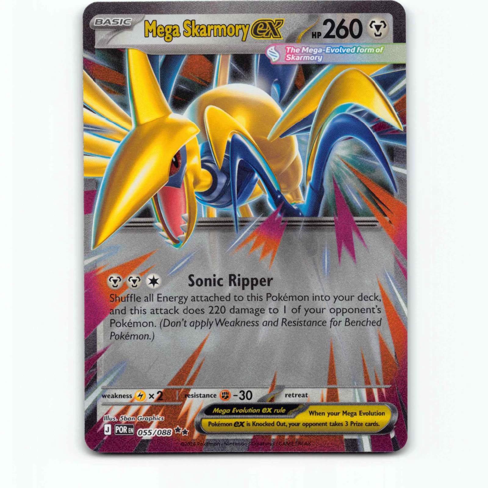 Mega Skarmory ex 55 Double Rare Pokémon POR EN 055/088 Perfect Order