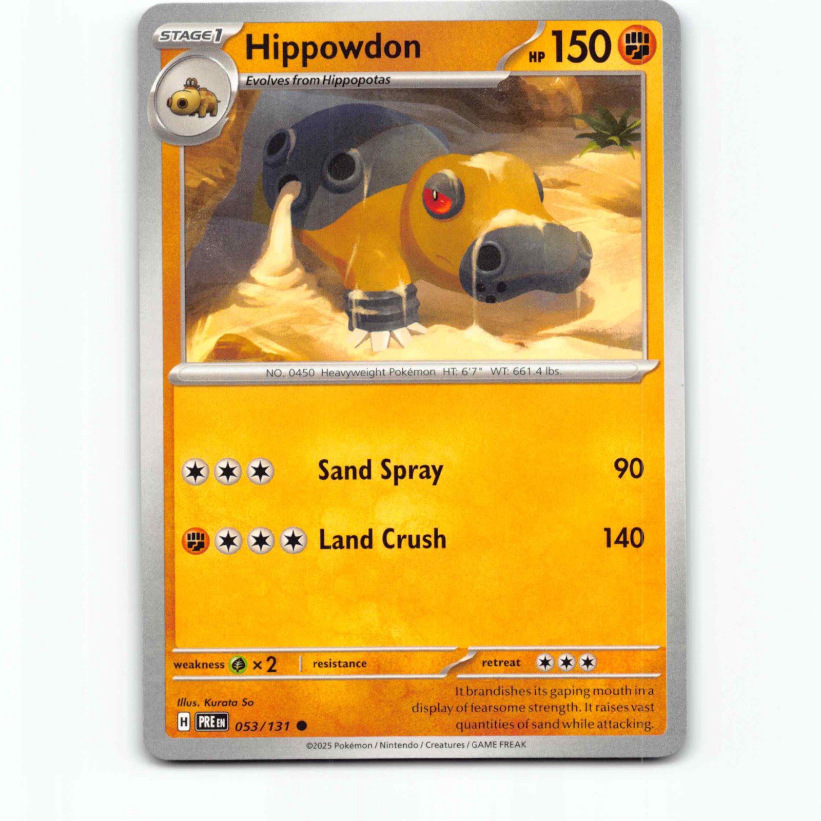 Hippowdon 053/131 Pokémon PRE EN Prismatic Evolutions Pokemon Kort Scarlet & Vio