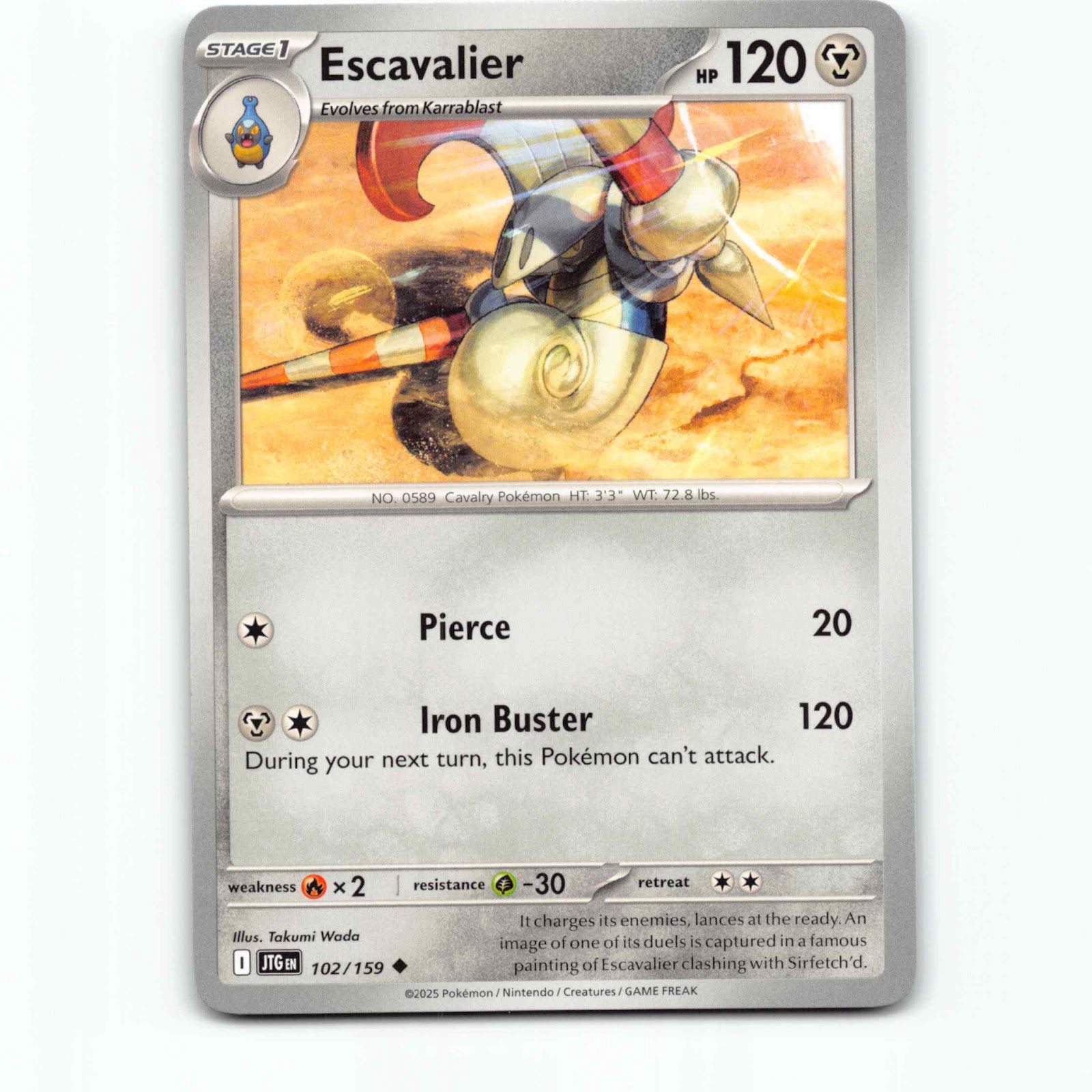 Escavalier 102/159 Pokémon JTG EN Journey Together Pokemon Kort Scarlet & Violet