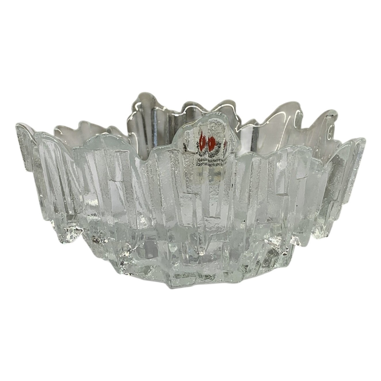 Taidelasisepät Skål Glas Handmade in Finland Frostad Klar Dekor Retro Humppila