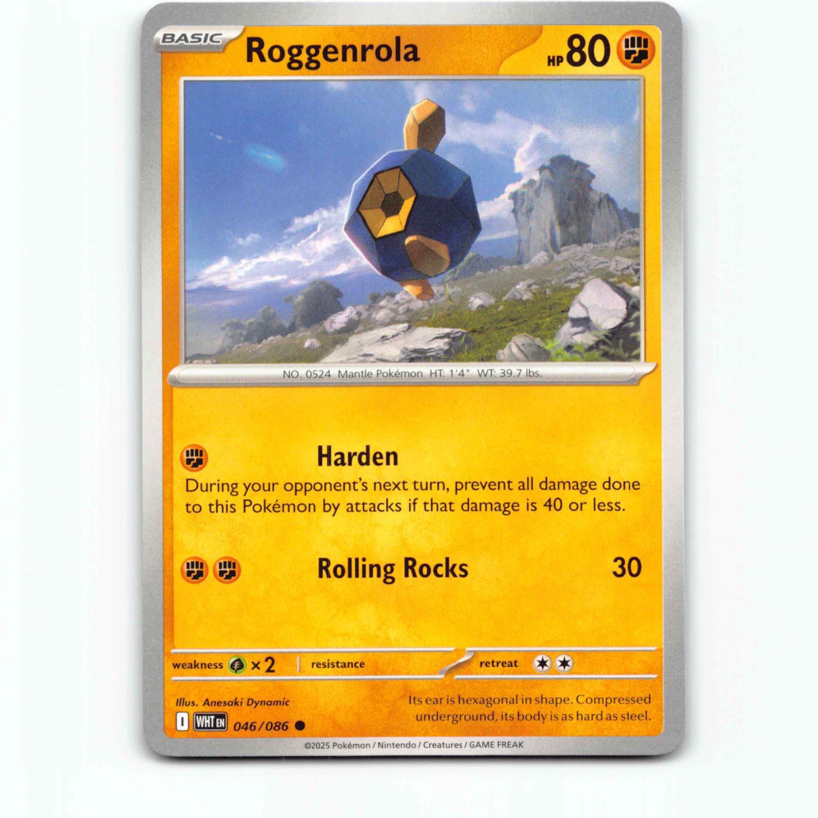 Roggenrola 046/086 Pokémon WHT EN White Flare Pokemon Kort Scarlet & Violet