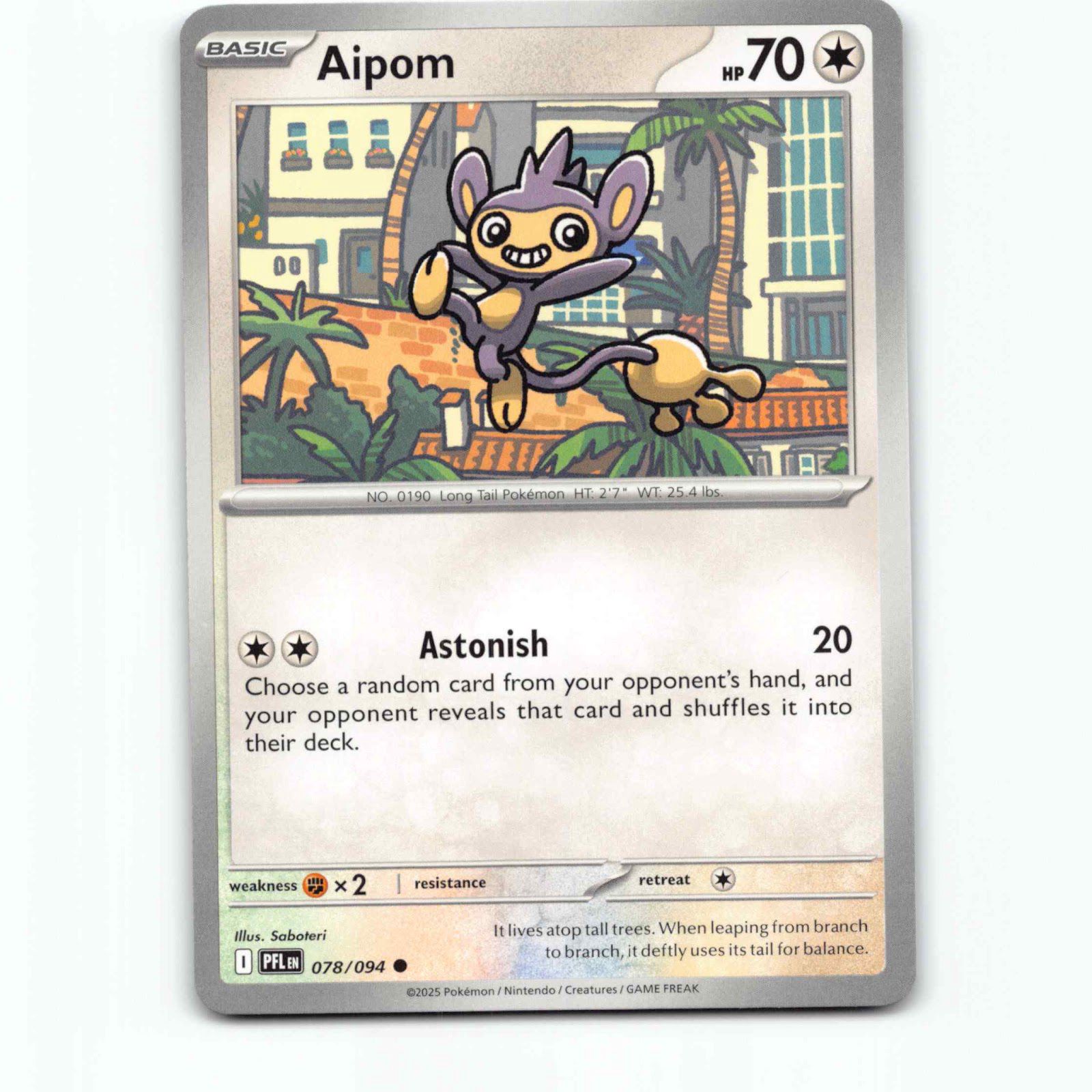 Aipom 078/094 Pokémon PFL EN Phantasmal Flames Pokemon Kort Mega Evolution