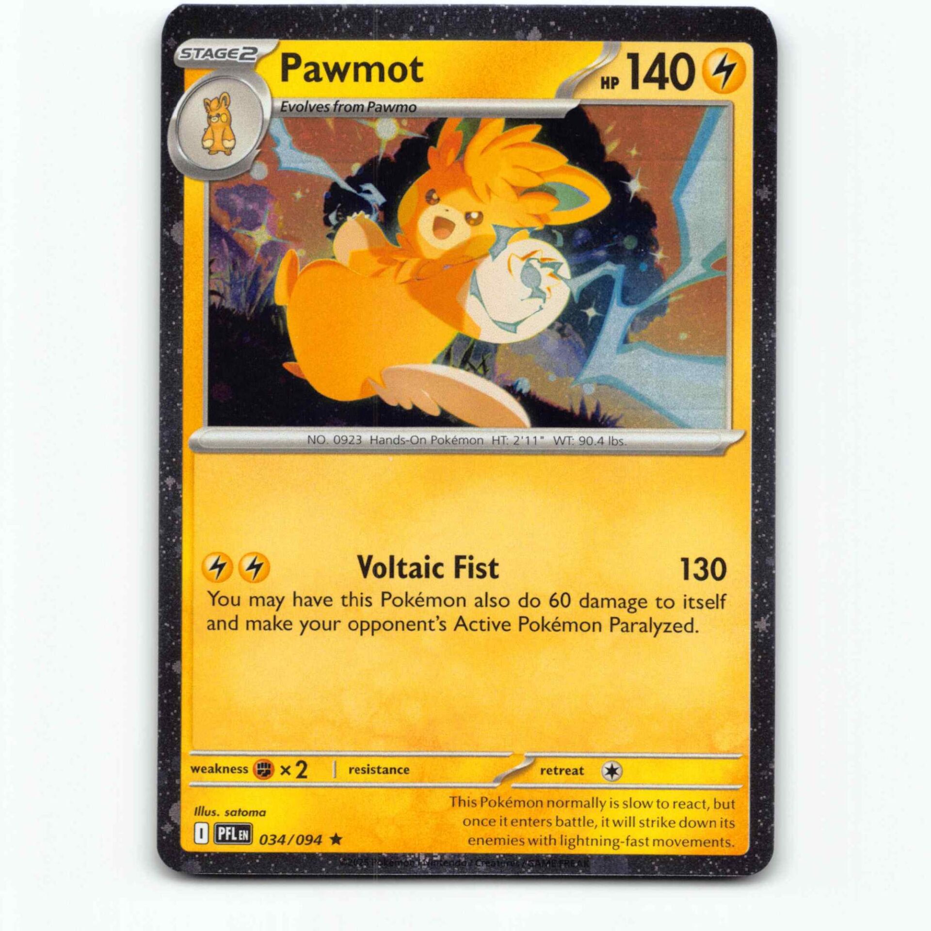 Pawmot 34 Cosmic Holo Pokémon PFL EN 034/094 Phantasmal Flames Pokemon Kort