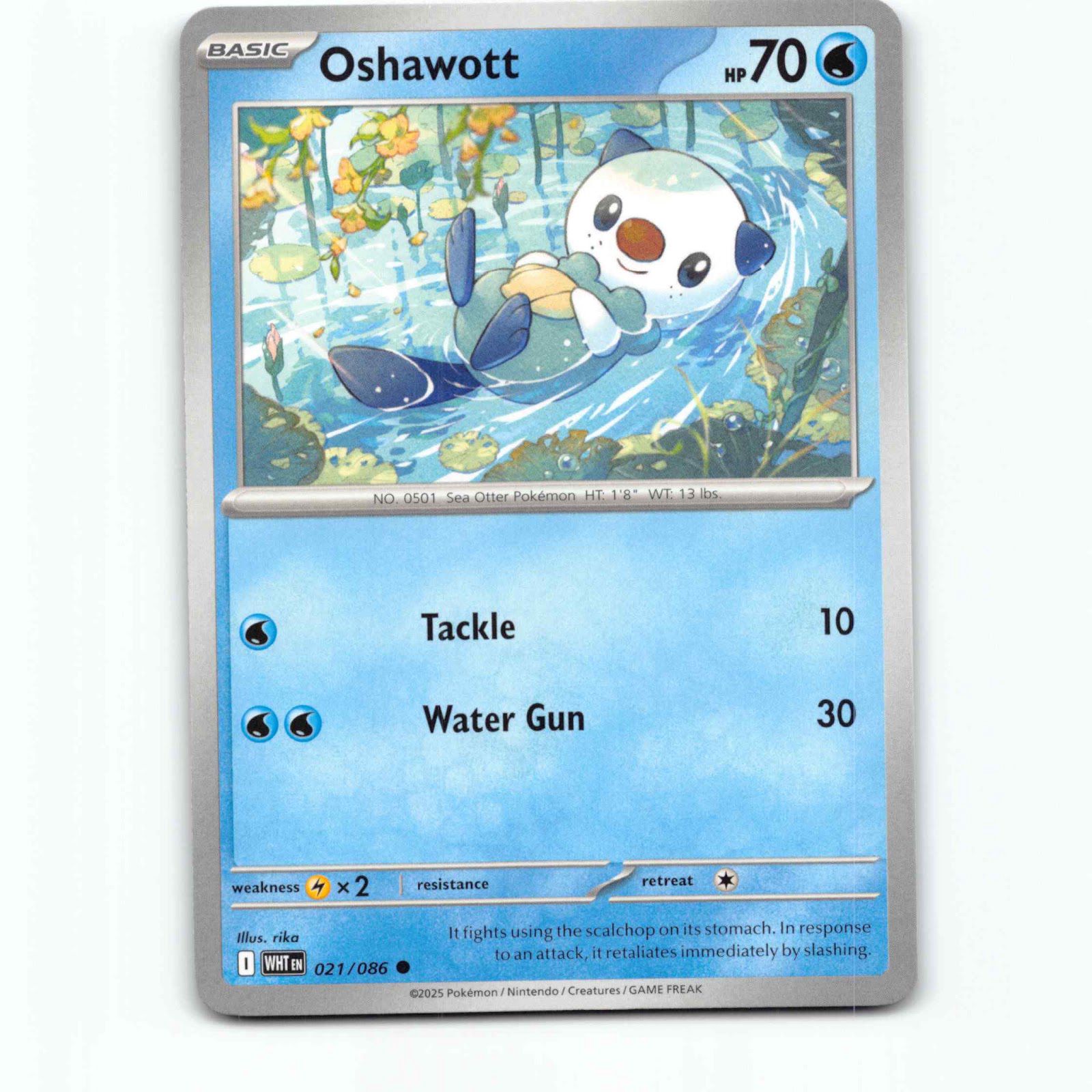 Oshawott 021/086 Pokémon WHT EN White Flare Pokemon Kort Scarlet & Violet